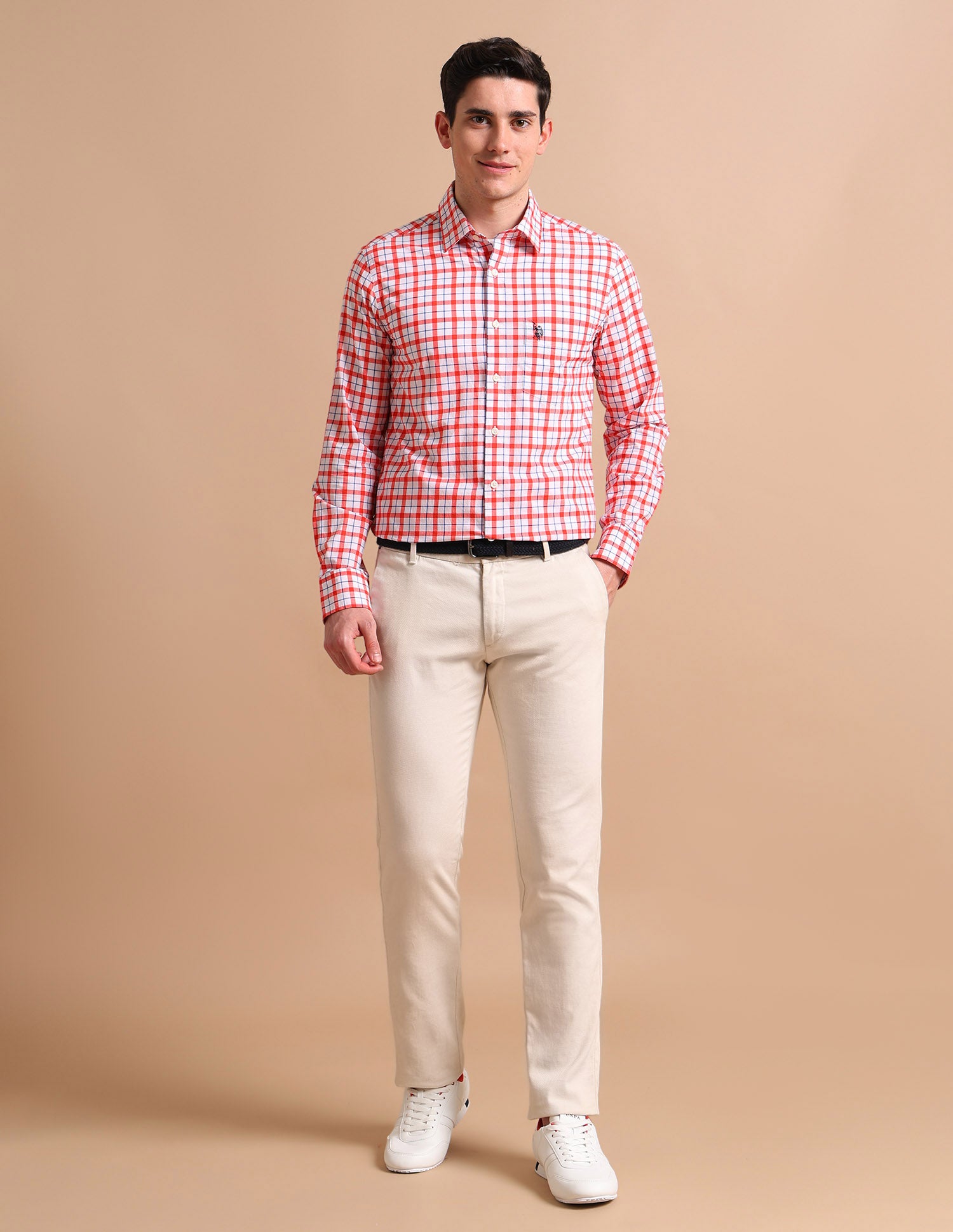 Twill Check Shirt Red - U.S. POLO ASSN. | Large