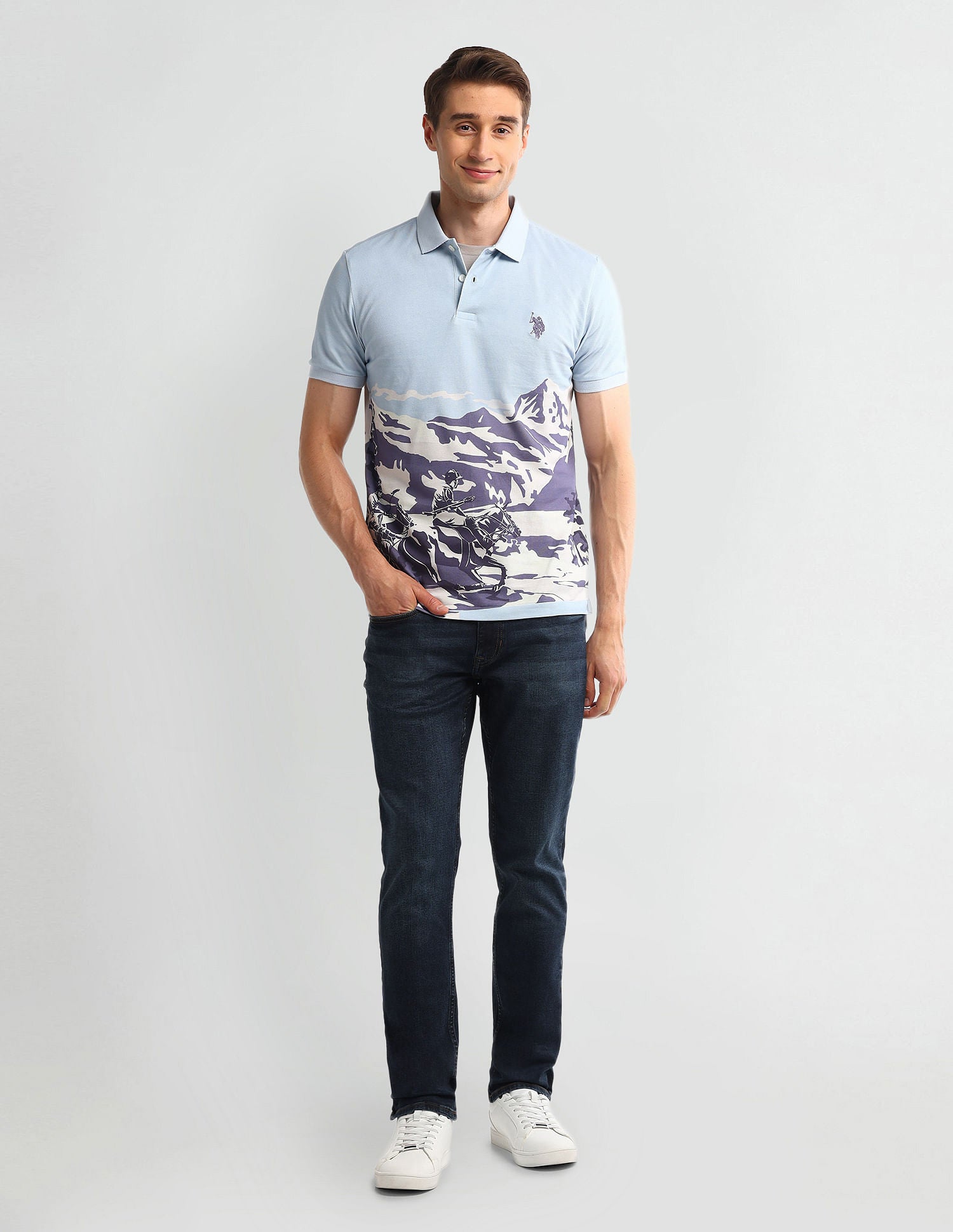 Brandon Slim Tapered Blue Jeans Blue - U.S. Polo Assn. India | Large