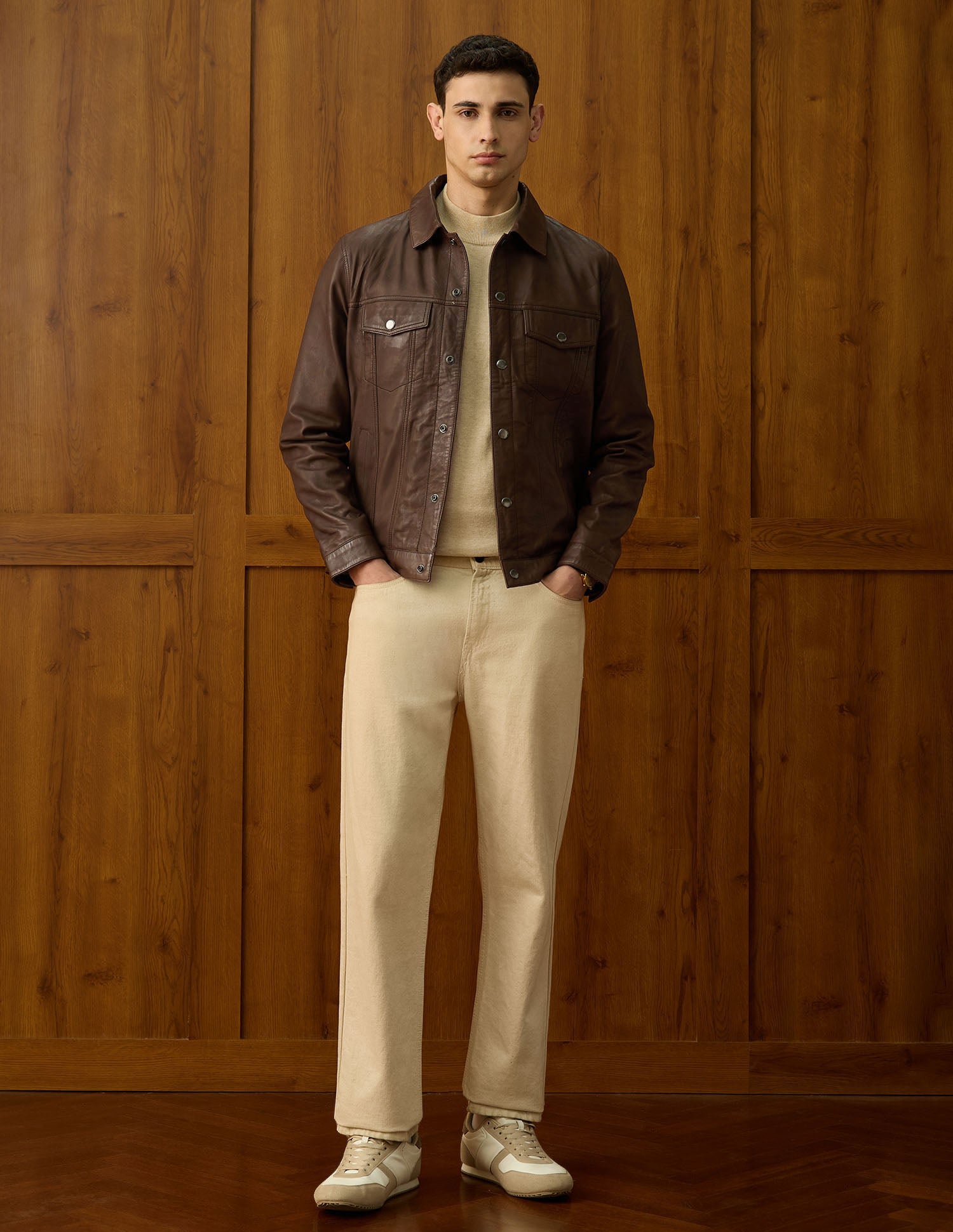 Equestrian Aisle Theater Leather Jacket Brown - U.S. POLO ASSN. | Large