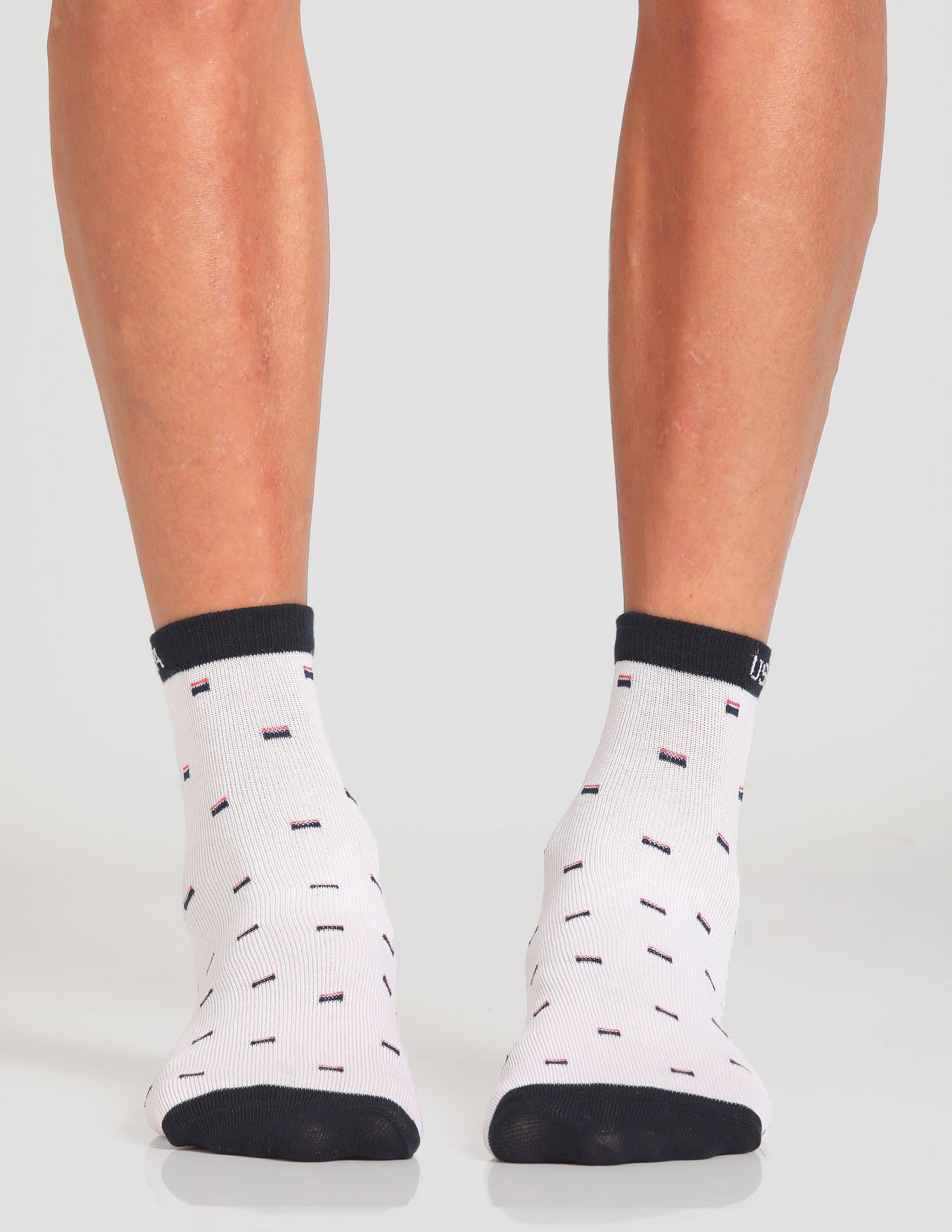 Aloe Finish Ankle Length ES002 Socks - Pack Of 3 White, Set Sail and Red - U.S. POLO ASSN. | Large