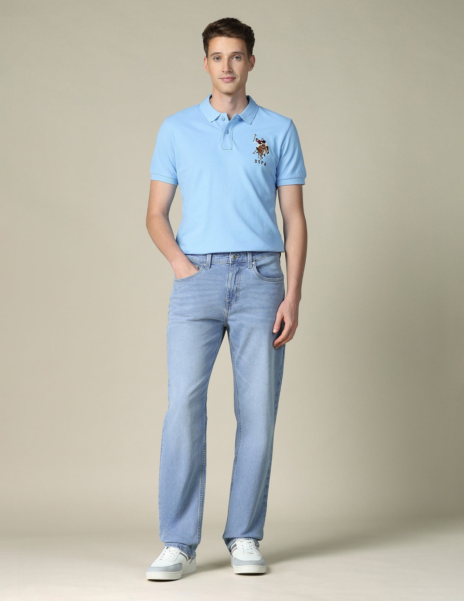 Shawn Relaxed Fit Blue Jeans Light Indigo - U.S. POLO ASSN. | Large