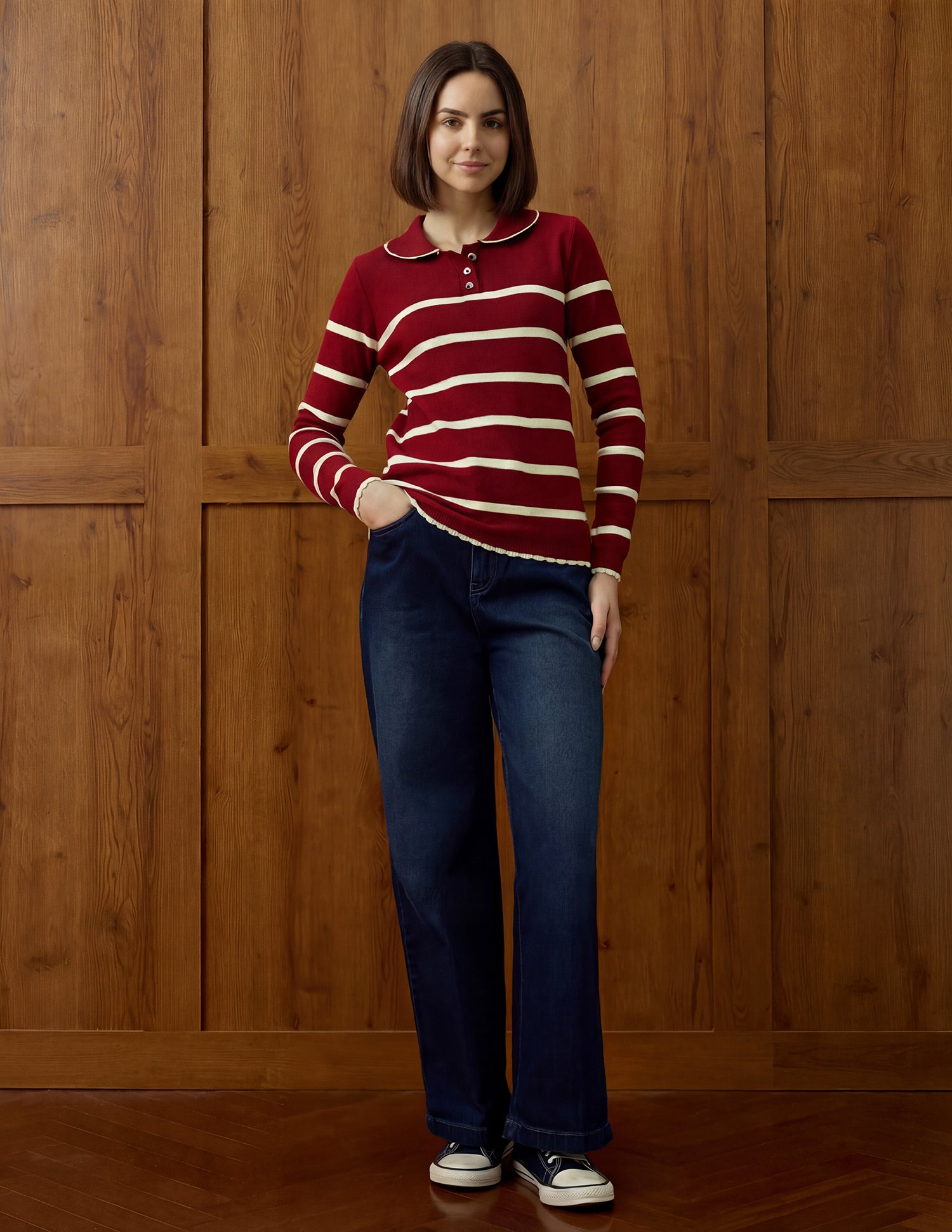 Horizontal Striped Ribbed Knit Sweater Red - U.S. POLO ASSN. | Large