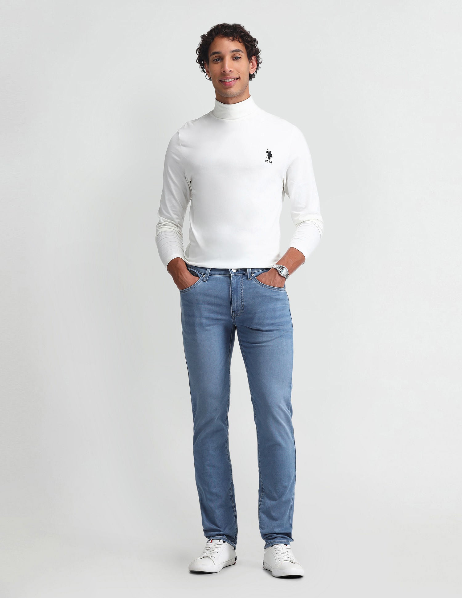 Regallo Skinny Fit Light Wash Jeans Blue - U.S. Polo Assn. India | Large
