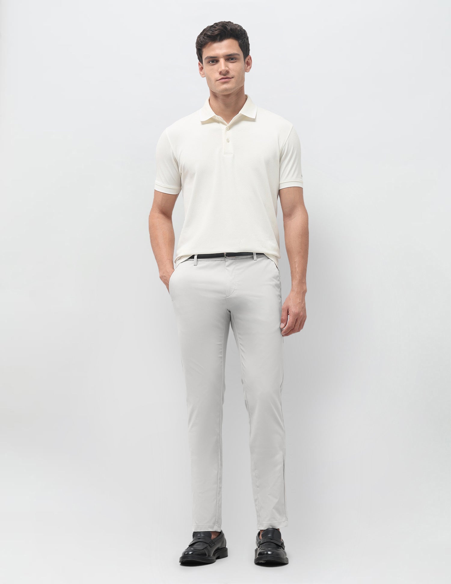 Denver Slim Fit Mid Rise Trousers Grey - U.S. Polo Assn. India | Large