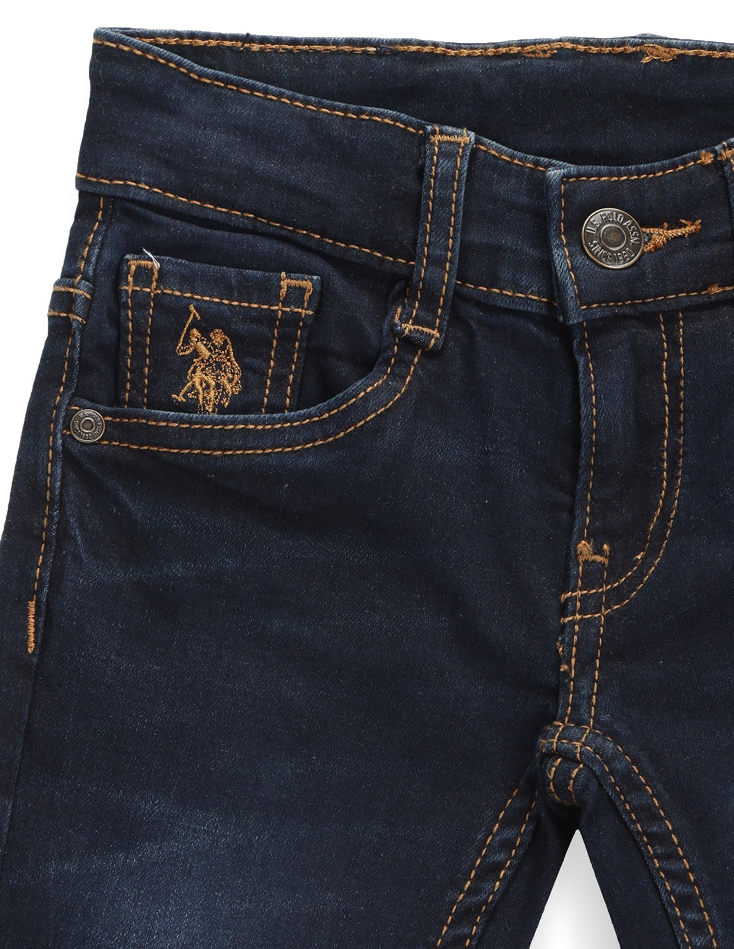 Boys Slim Fit Dark Wash Jeans Dark Blue - U.S. Polo Assn. India | Large