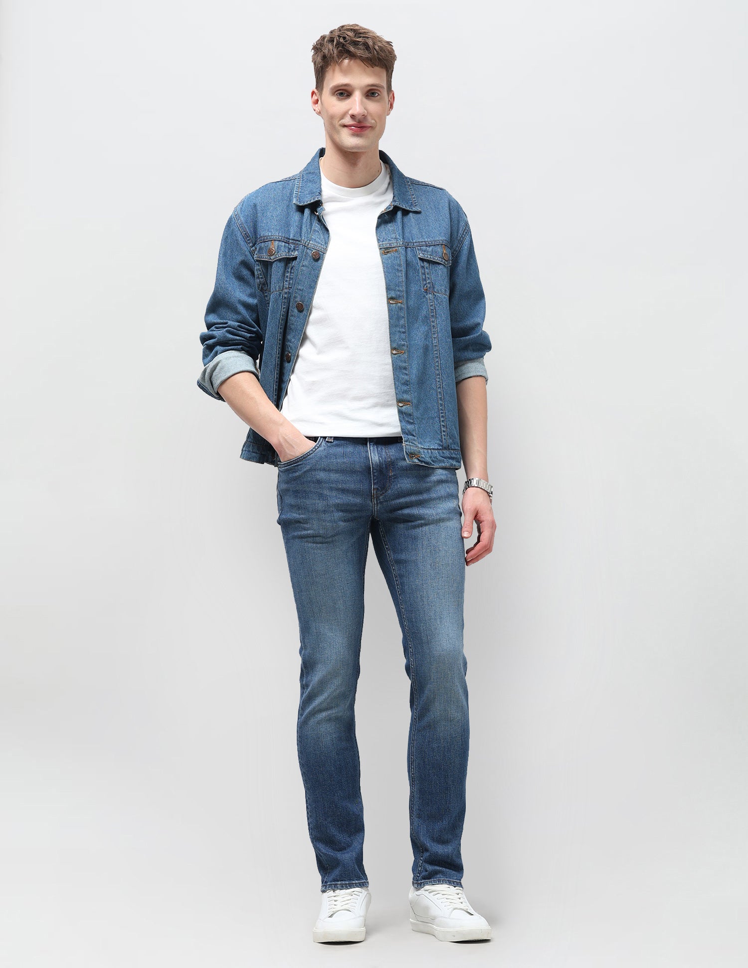 Regallo Skinny Fit Blue Jeans Mid Blue - U.S. Polo Assn. India | Large