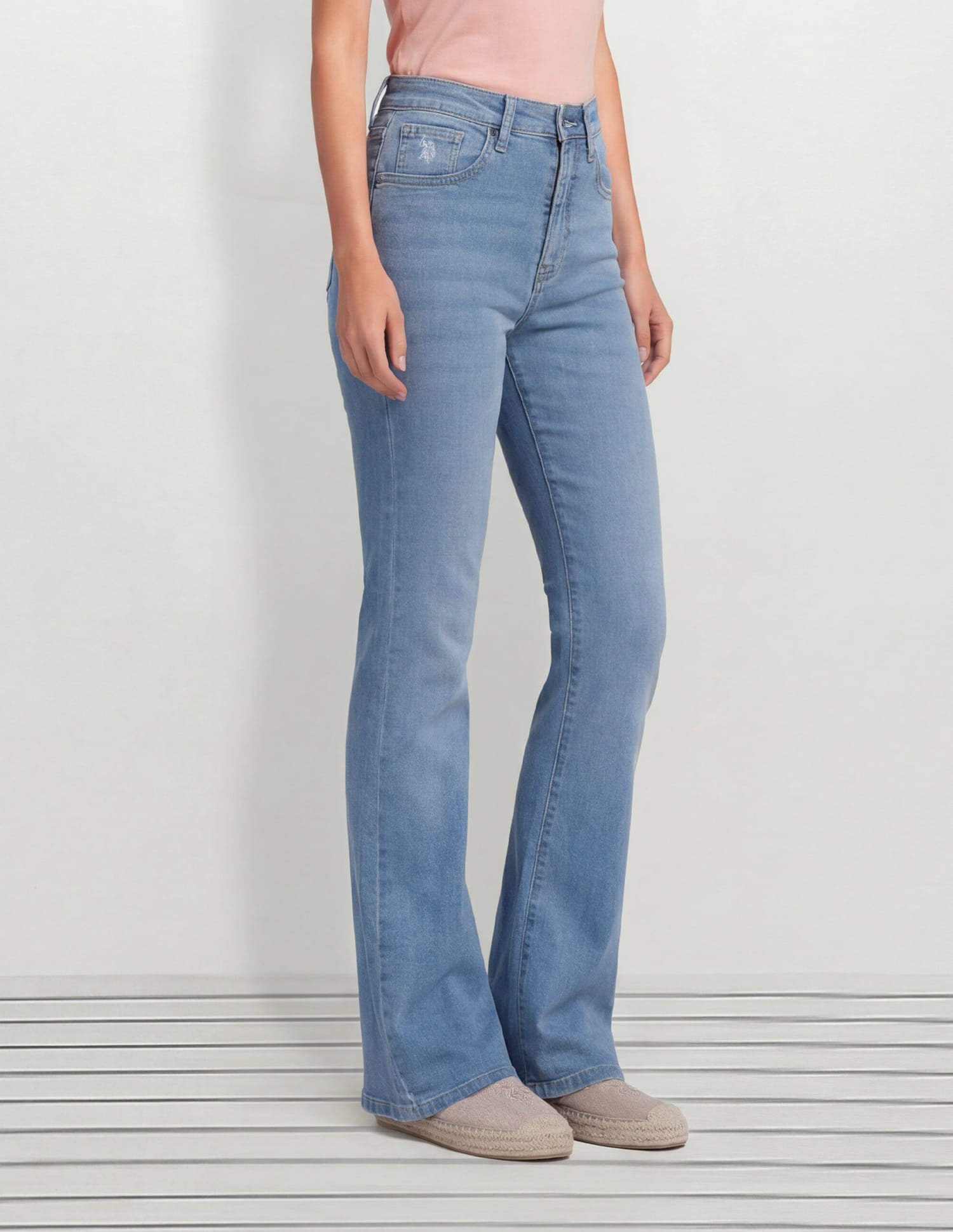 High Rise Flared Fit Jeans Blue - U.S. Polo Assn. India | Large