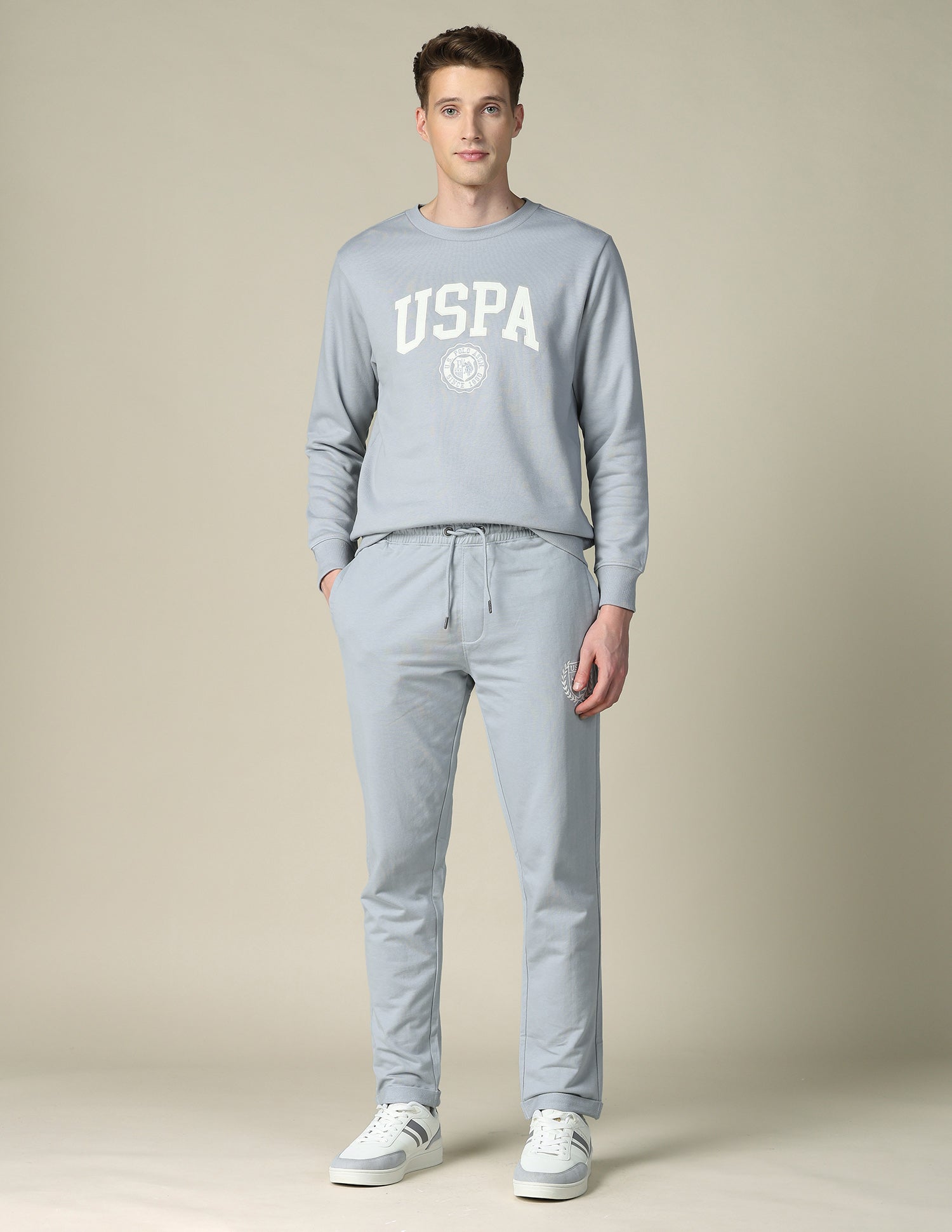 Mid Rise Regular Fit Track Pants Light Grey - U.S. POLO ASSN. | Large