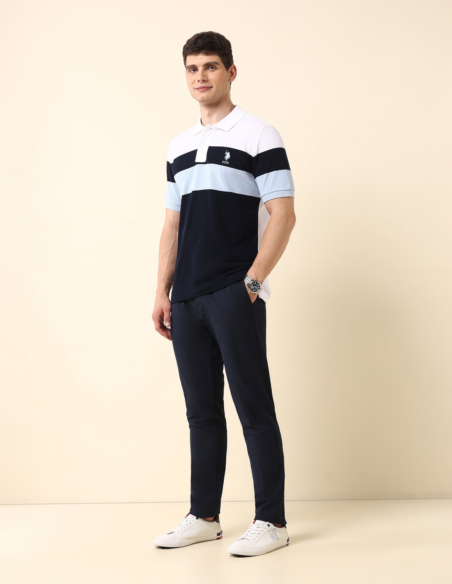 Colourblocked Classic Polo Shirt Navy - U.S. POLO ASSN. | Large