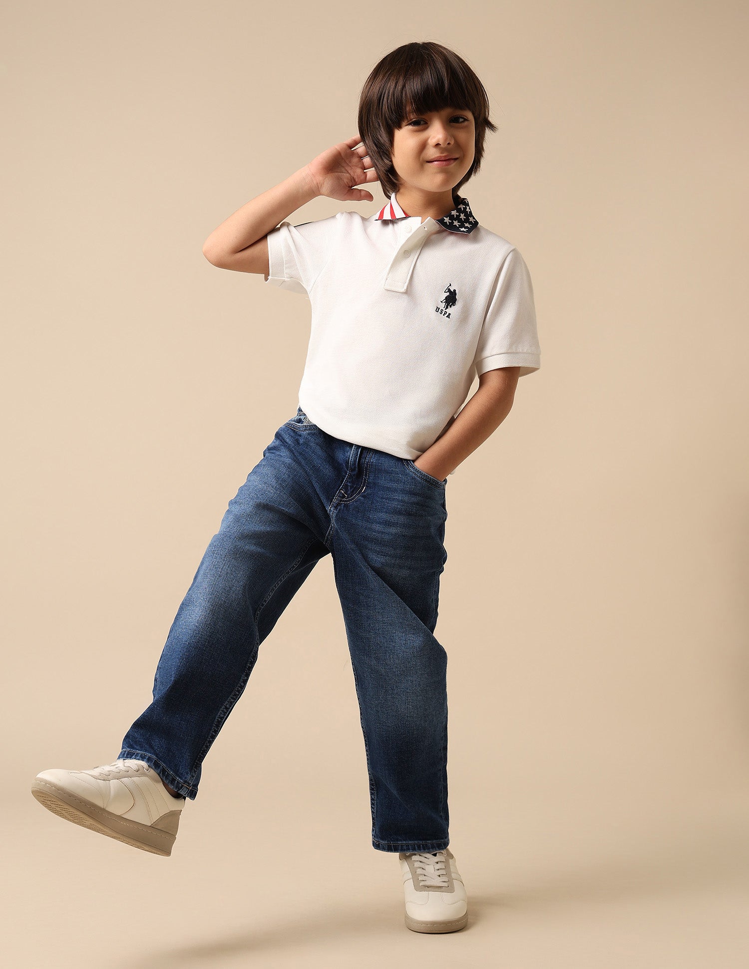 Boys Whiskered Baggy Fit Jeans Med Blue - U.S. POLO ASSN. | Large