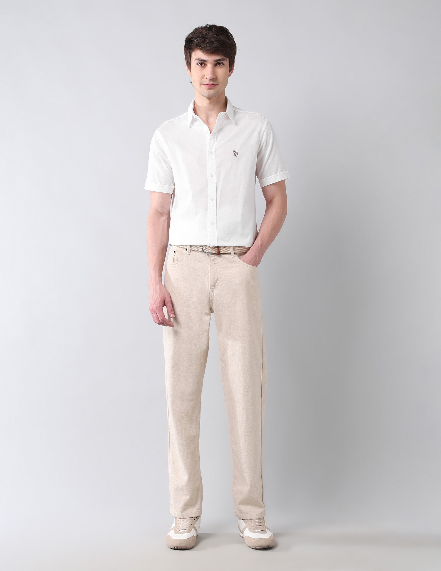 Solid Pure Cotton Poplin Shirt White - U.S. Polo Assn. India | Large