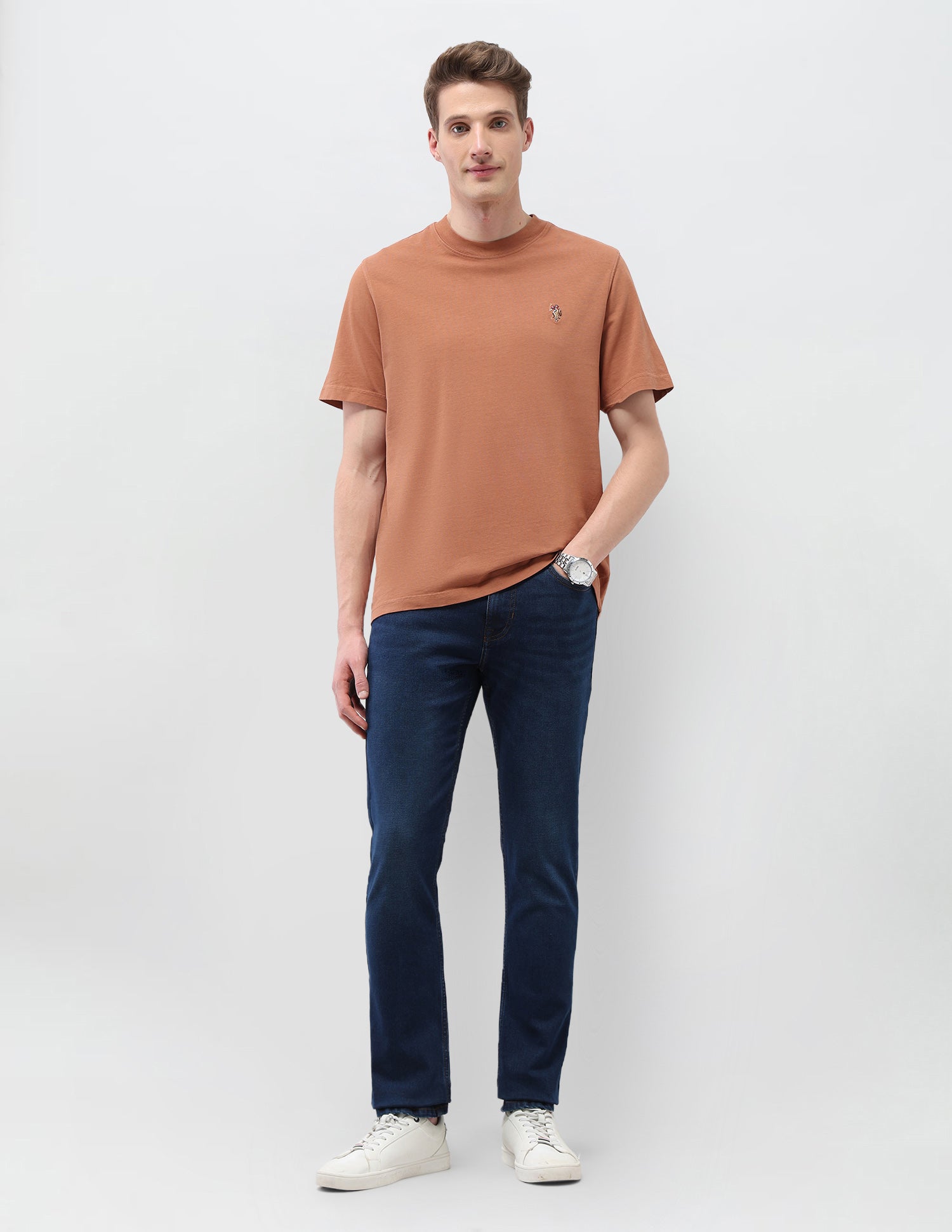Solid Muscle Fit T-Shirt Rust - U.S. Polo Assn. India | Large