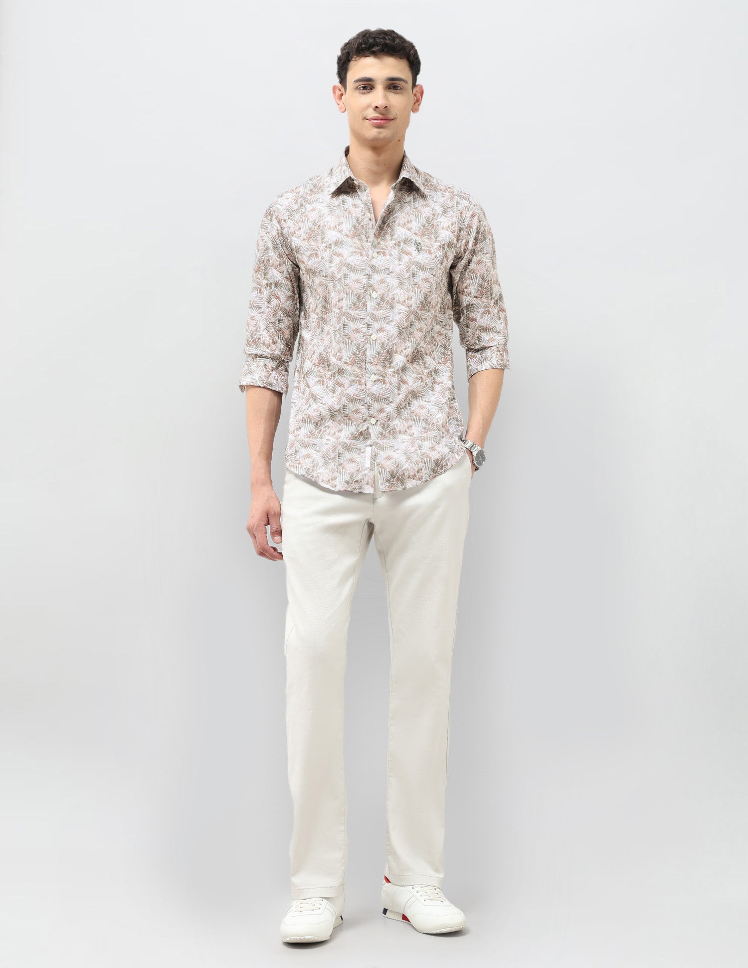 Satin Tailored Fit Shirt Green - U.S. POLO ASSN. | Large