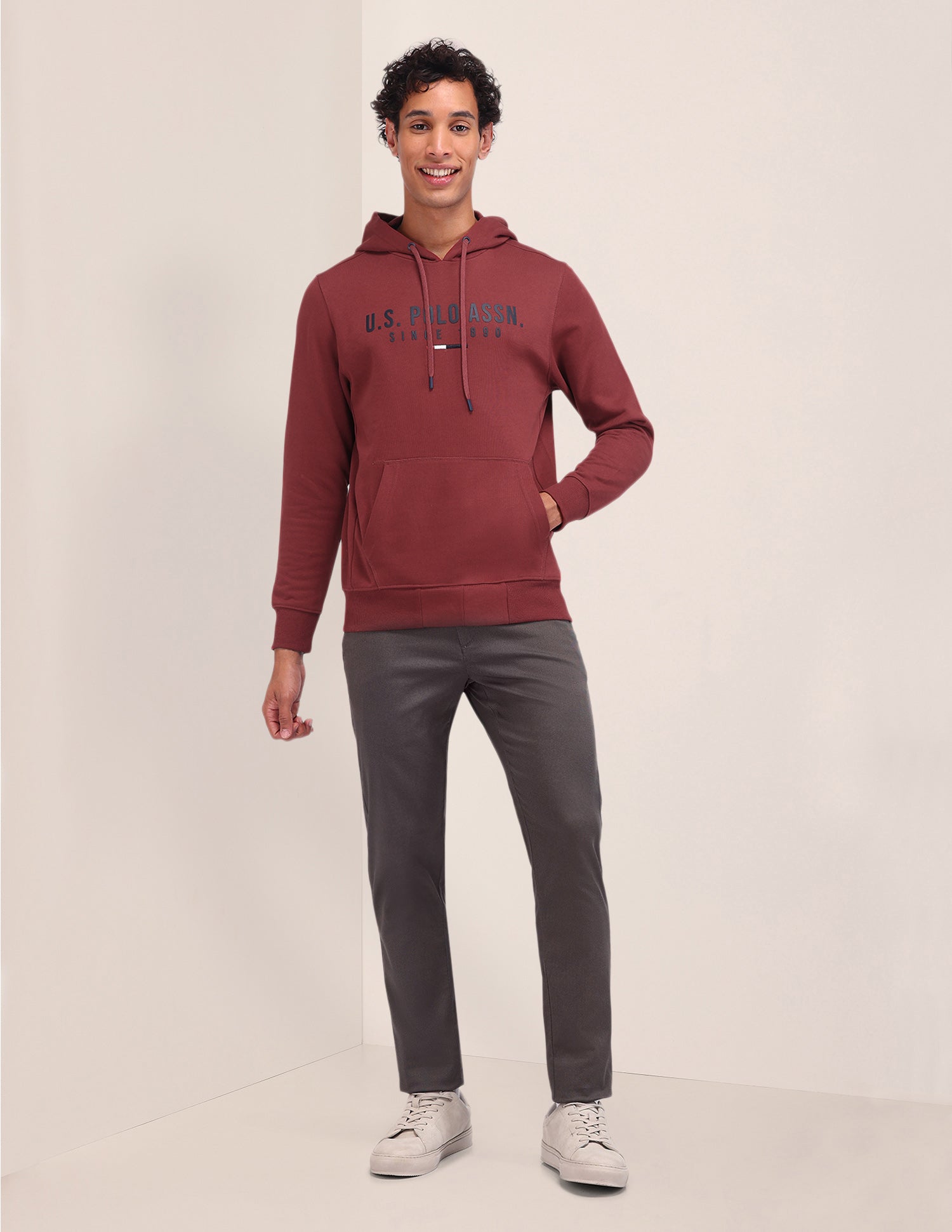 Brand Printed Regular Fit Sweatshirt Rust - U.S. POLO ASSN. | Large