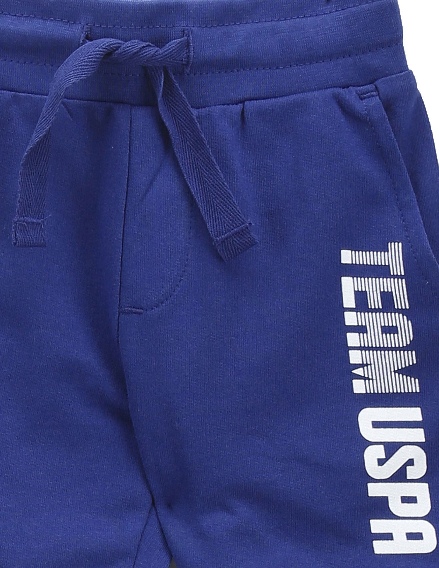 Boys Mid Rise Brand Print Shorts Blue - U.S. POLO ASSN. | Large