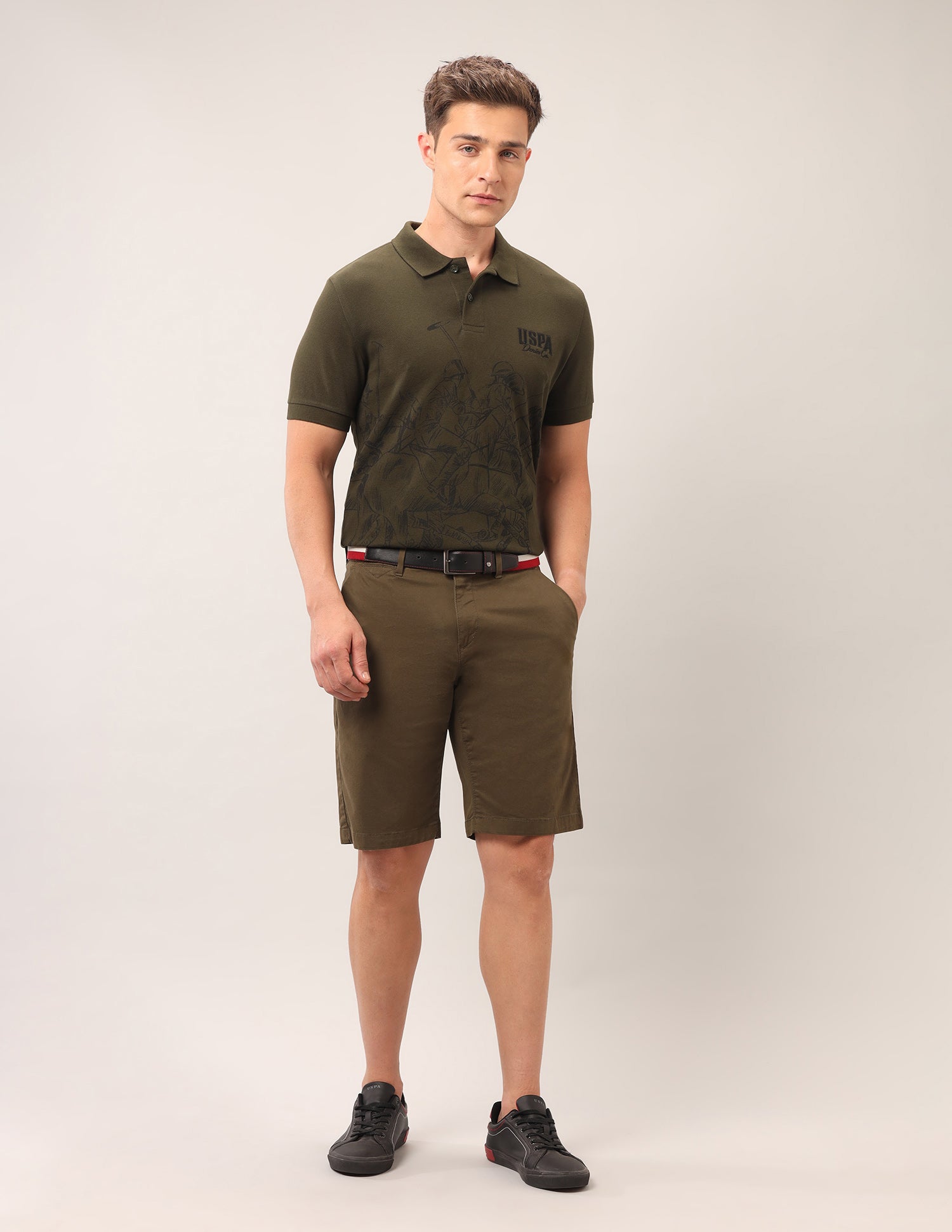 Muscle Fit Outdoor Polo Shirt Olive - U.S. POLO ASSN. | Large