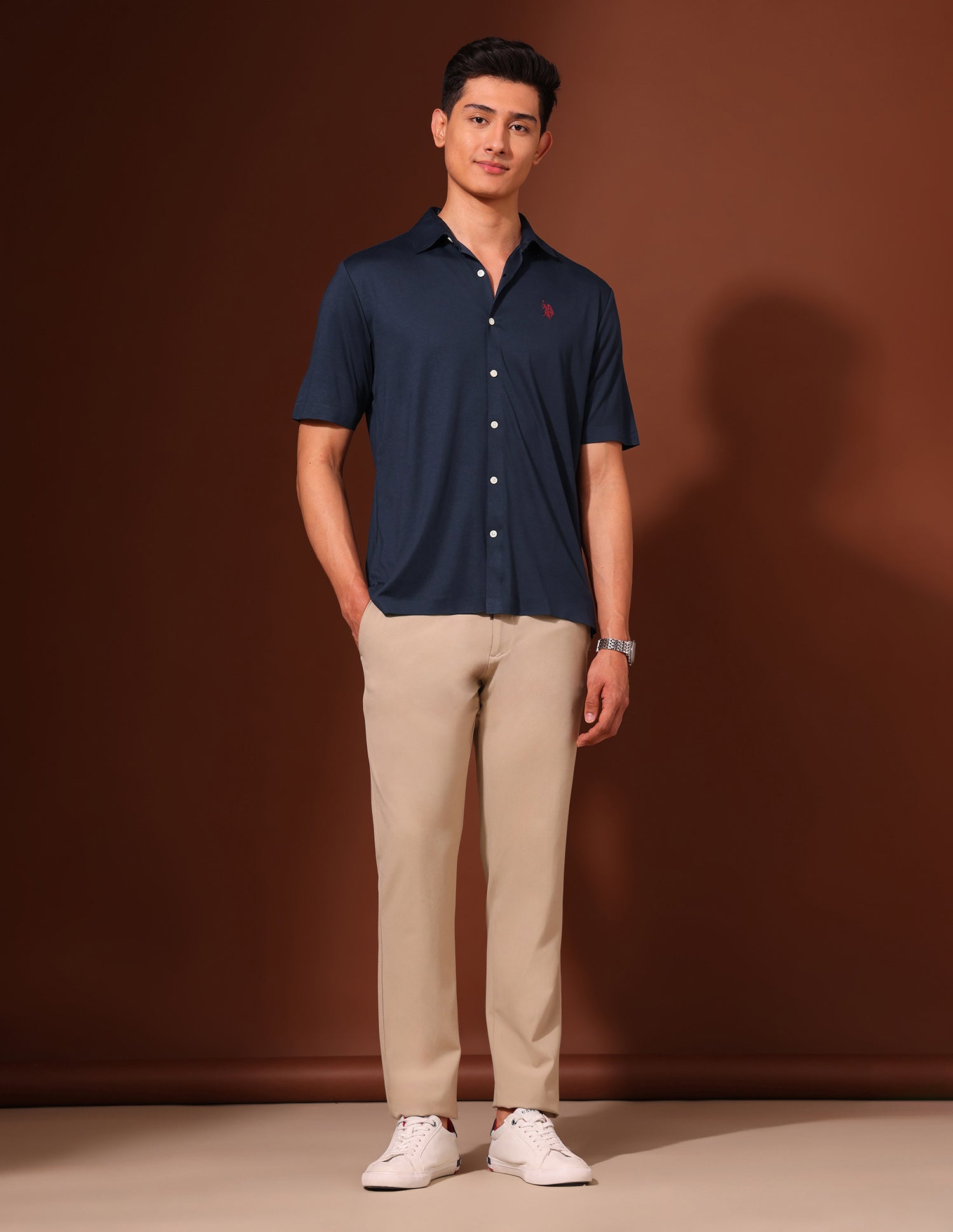 Tailored Fit Working Holiday Shirt Navy - U.S. Polo Assn. India | Large