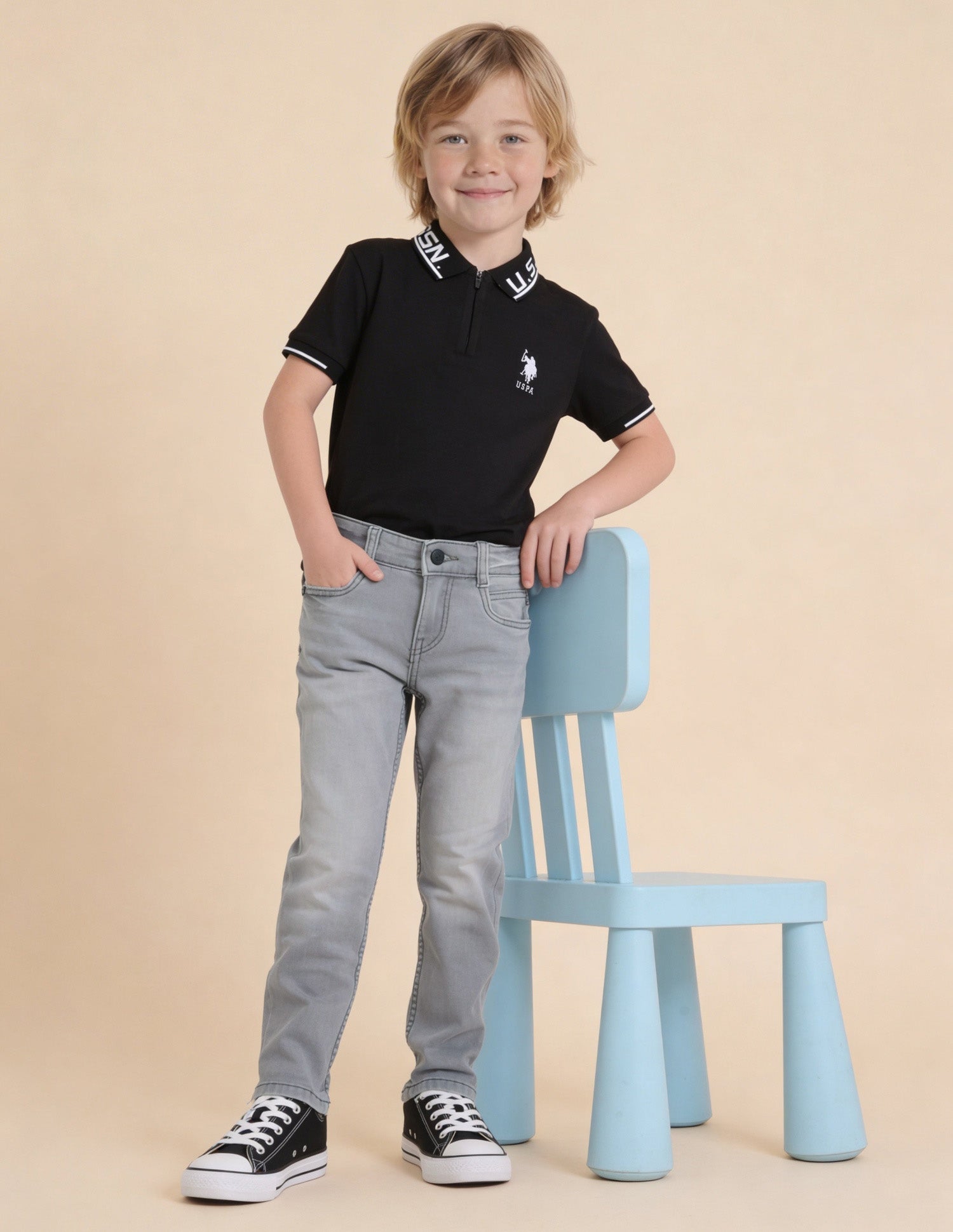 Slim Fit Grey Jeans Grey - U.S. Polo Assn. India | Large