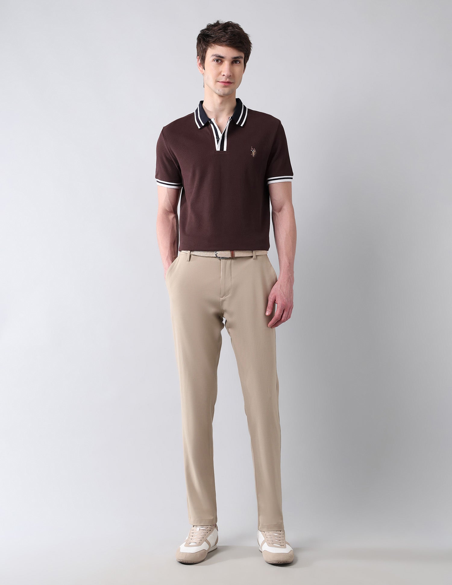 Solid Pure Cotton Americana Polo Shirt Maroon - U.S. Polo Assn. India | Large