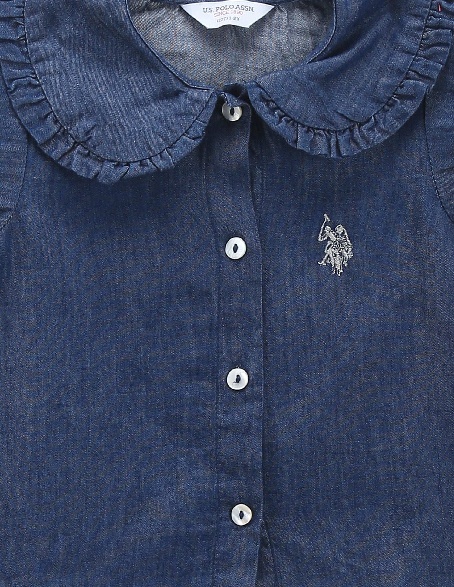 Girls Classic Peter Pan Collar Top Indigo - U.S. Polo Assn. India | Large