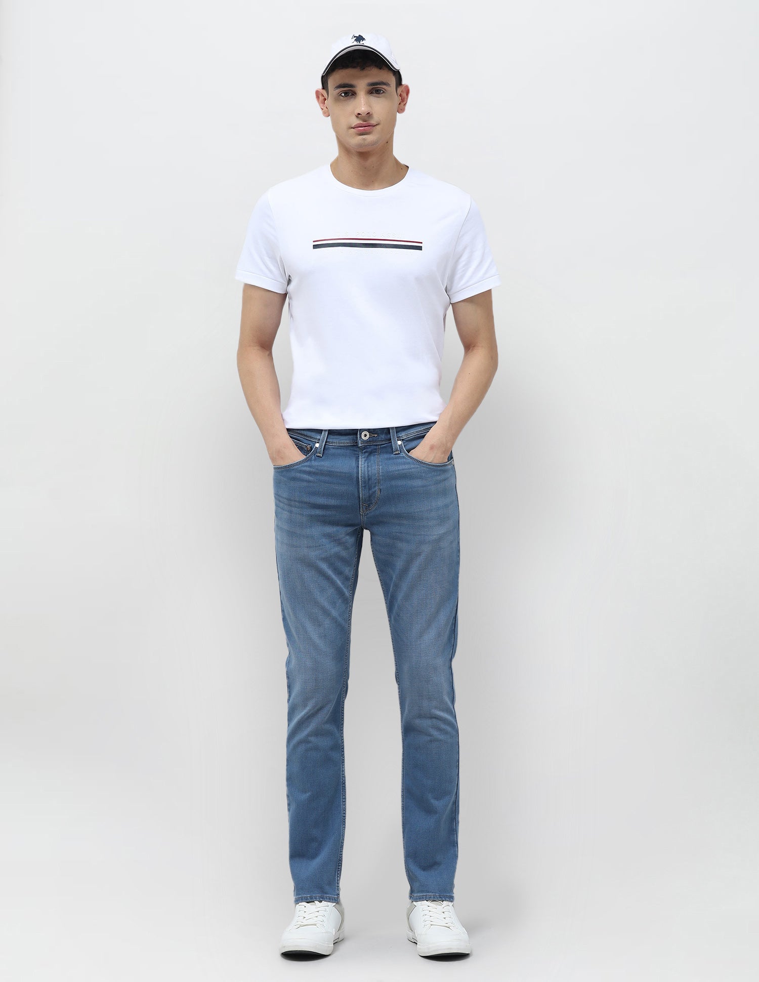 Brandon Slim-Tapered Fit Blue Jeans Light Blue - U.S. POLO ASSN. | Large