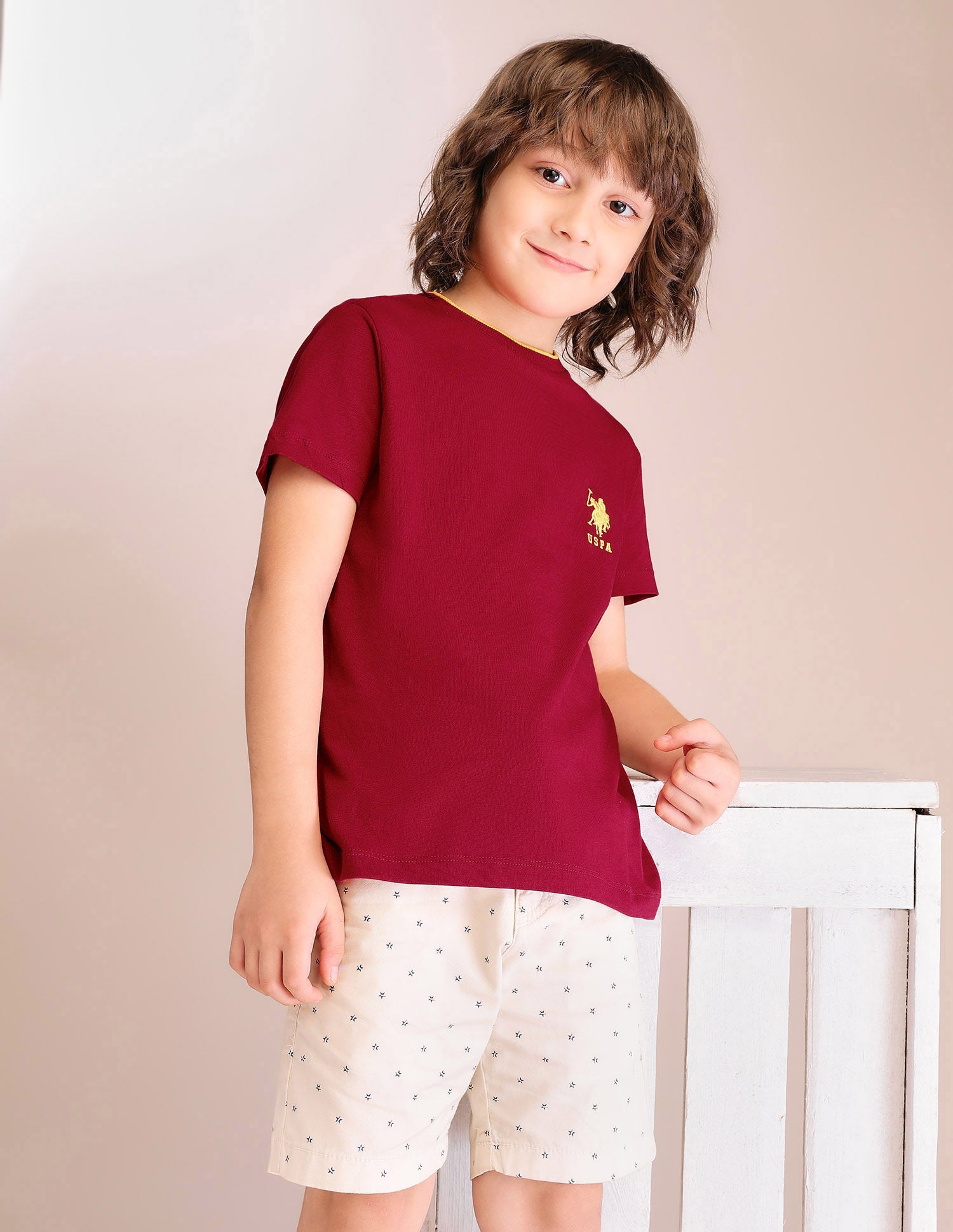 Boys Solid Regular Fit T-Shirt - Pack Of 2 Black and Red - U.S. POLO ASSN. | Large