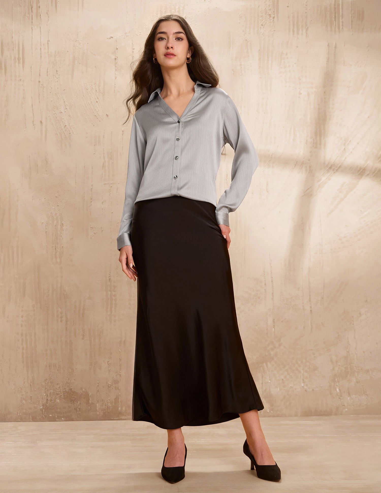 Crinkled Regular Fit Shirt Grey - U.S. POLO ASSN. | Large