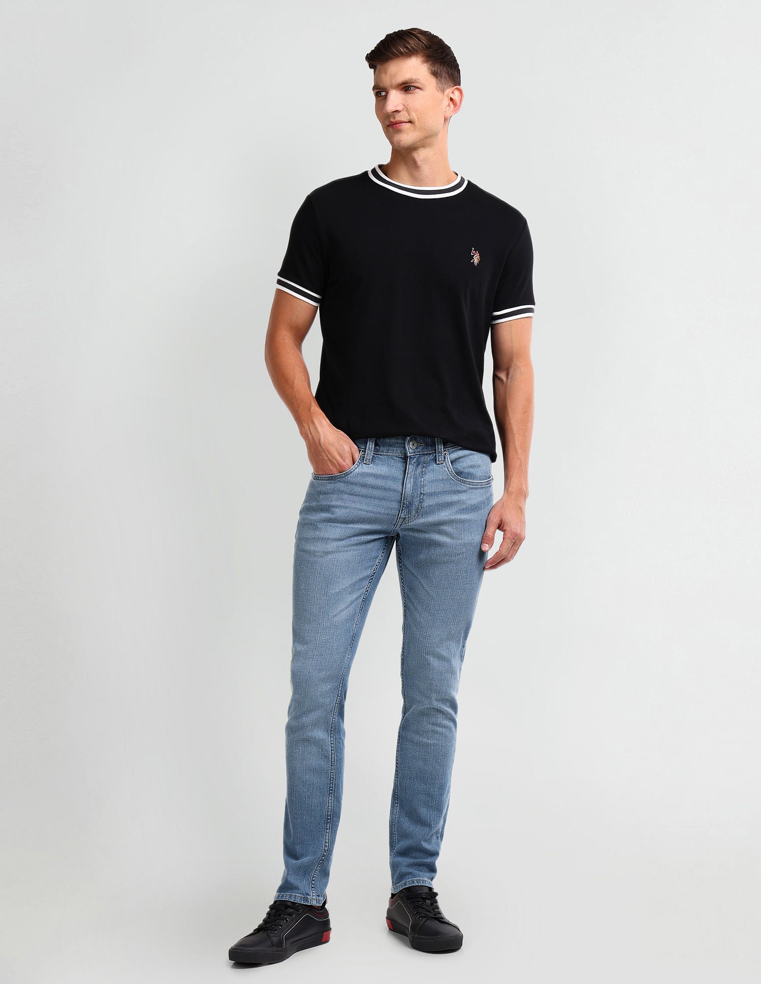 Brandon Slim Tapered Blue Jeans Blue - U.S. POLO ASSN. | Large