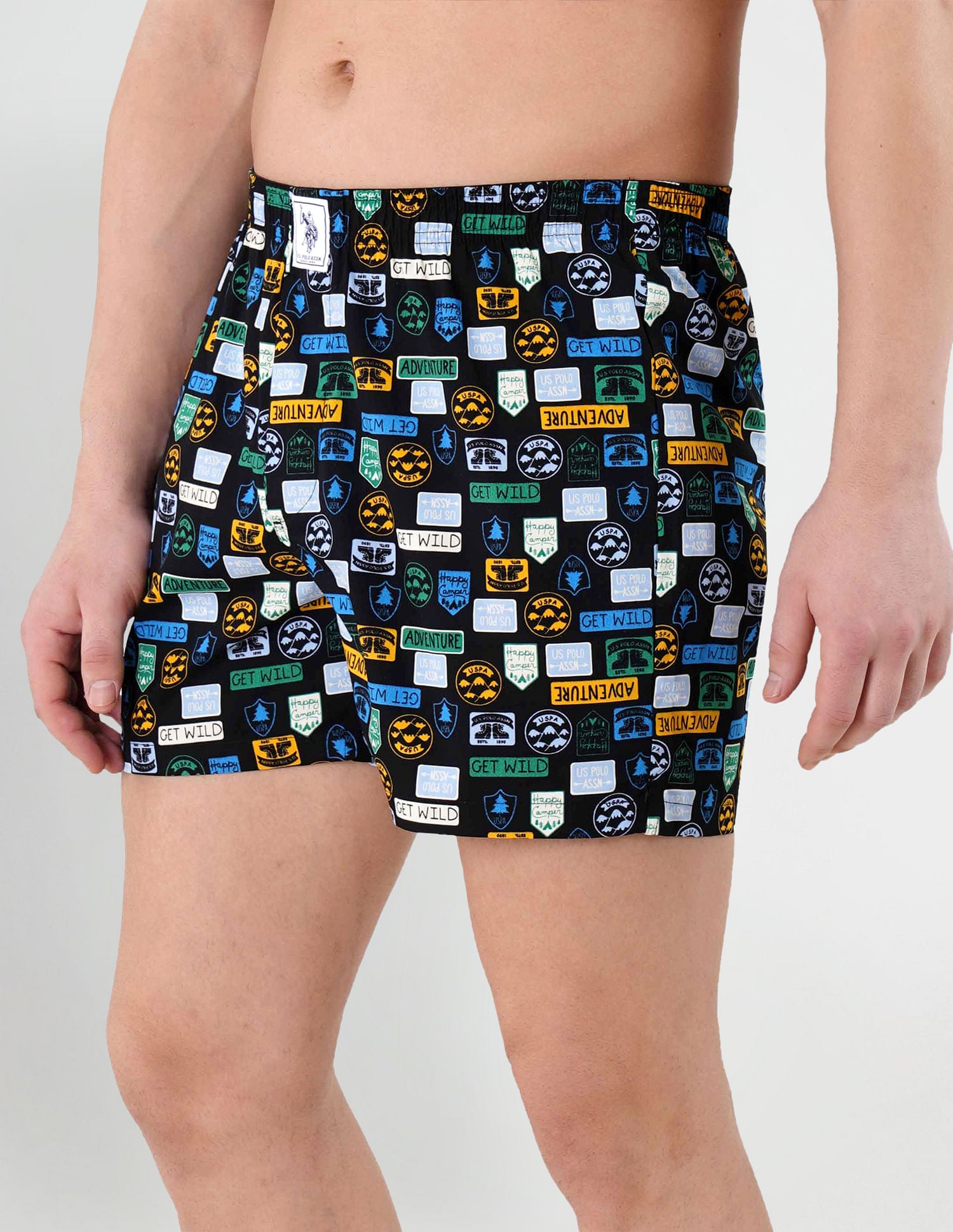 Graphic Print Cotton I657 Boxers - Pack Of 1 Black - U.S. POLO ASSN. | Large