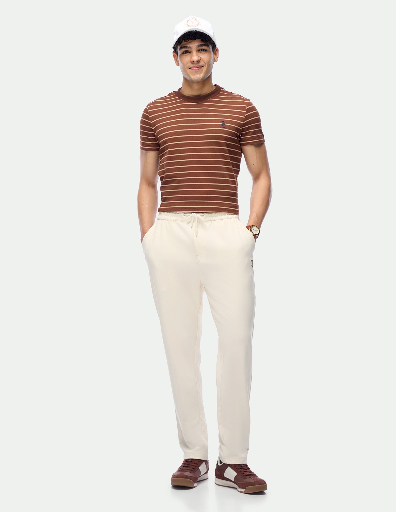 Mid Rise Regular Fit Track Pants Off White - U.S. Polo Assn. India | Large