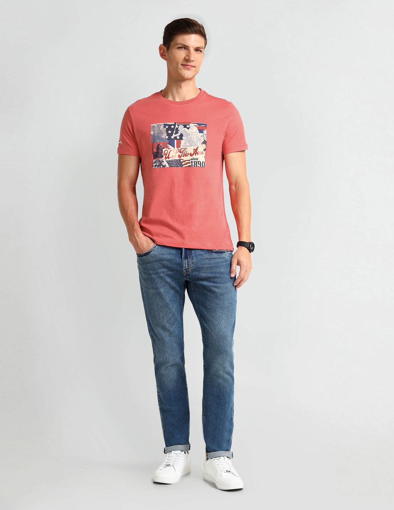 Muscle Fit Graphic T-Shirt Blue - U.S. Polo Assn. India | Large