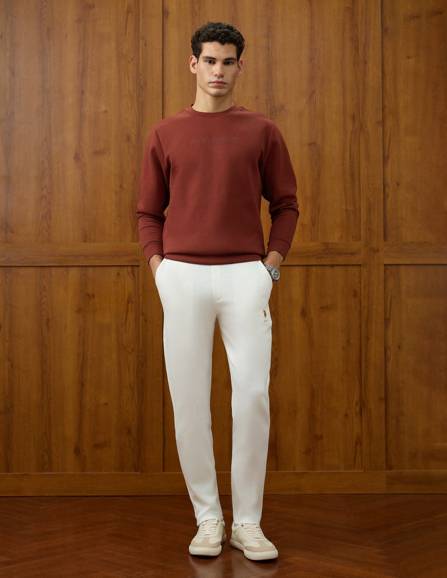 Regular Fit Varsity Theatre Sweatshirt Rust - U.S. POLO ASSN. | Large