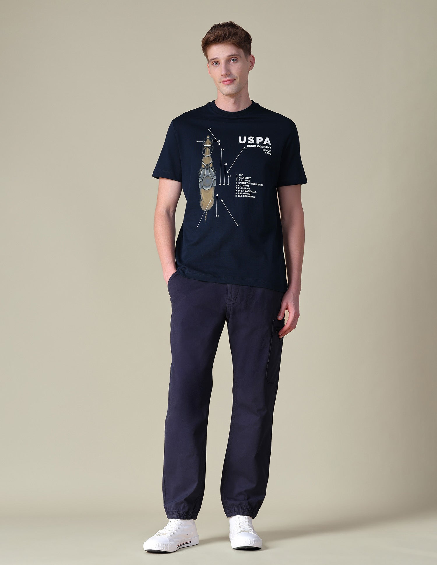 Graphic Brand Printed Relaxed Fit T-Shirt Navy - U.S. POLO ASSN. | Large