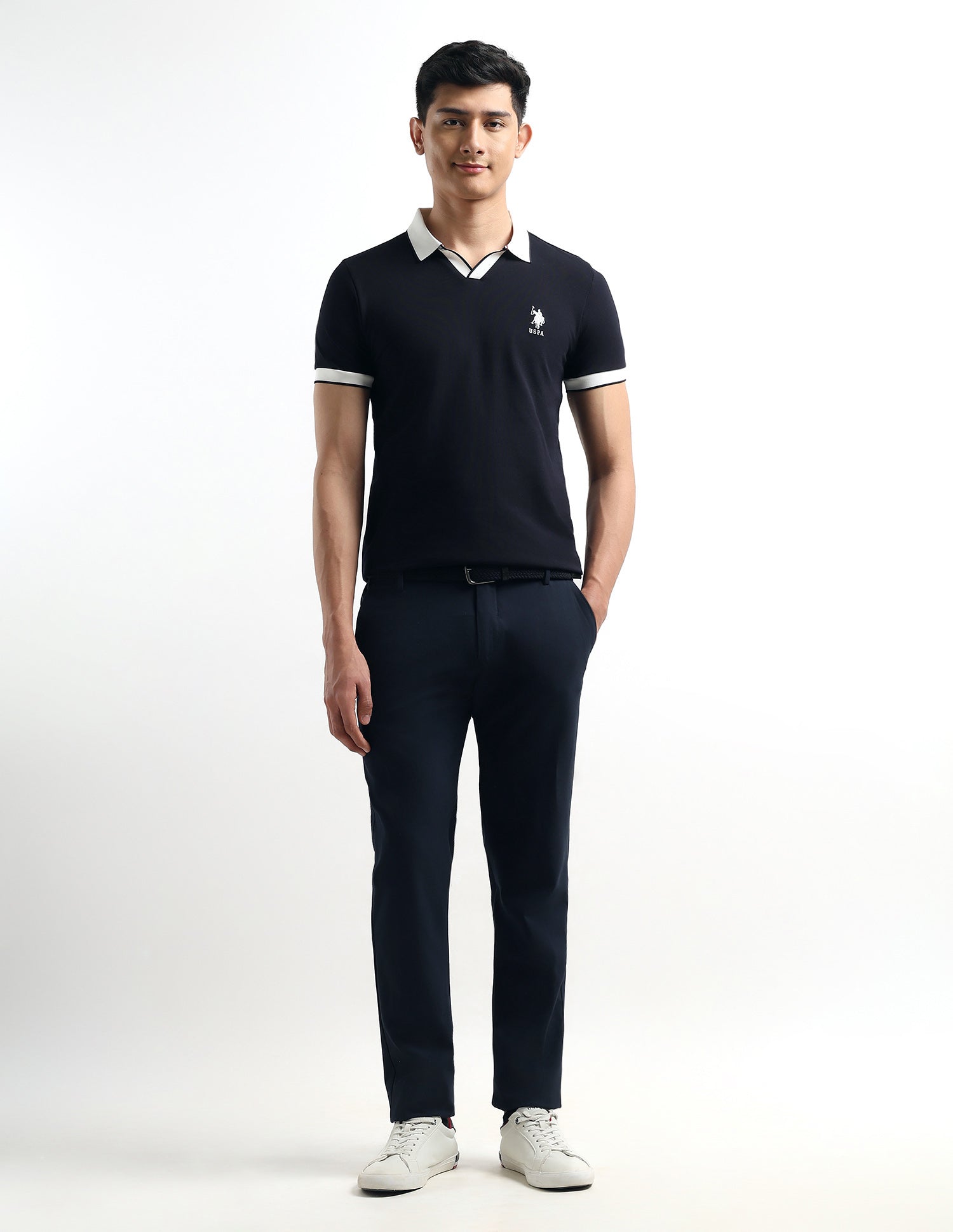Regular Fit Solid Polo Shirt Navy - U.S. POLO ASSN. | Large