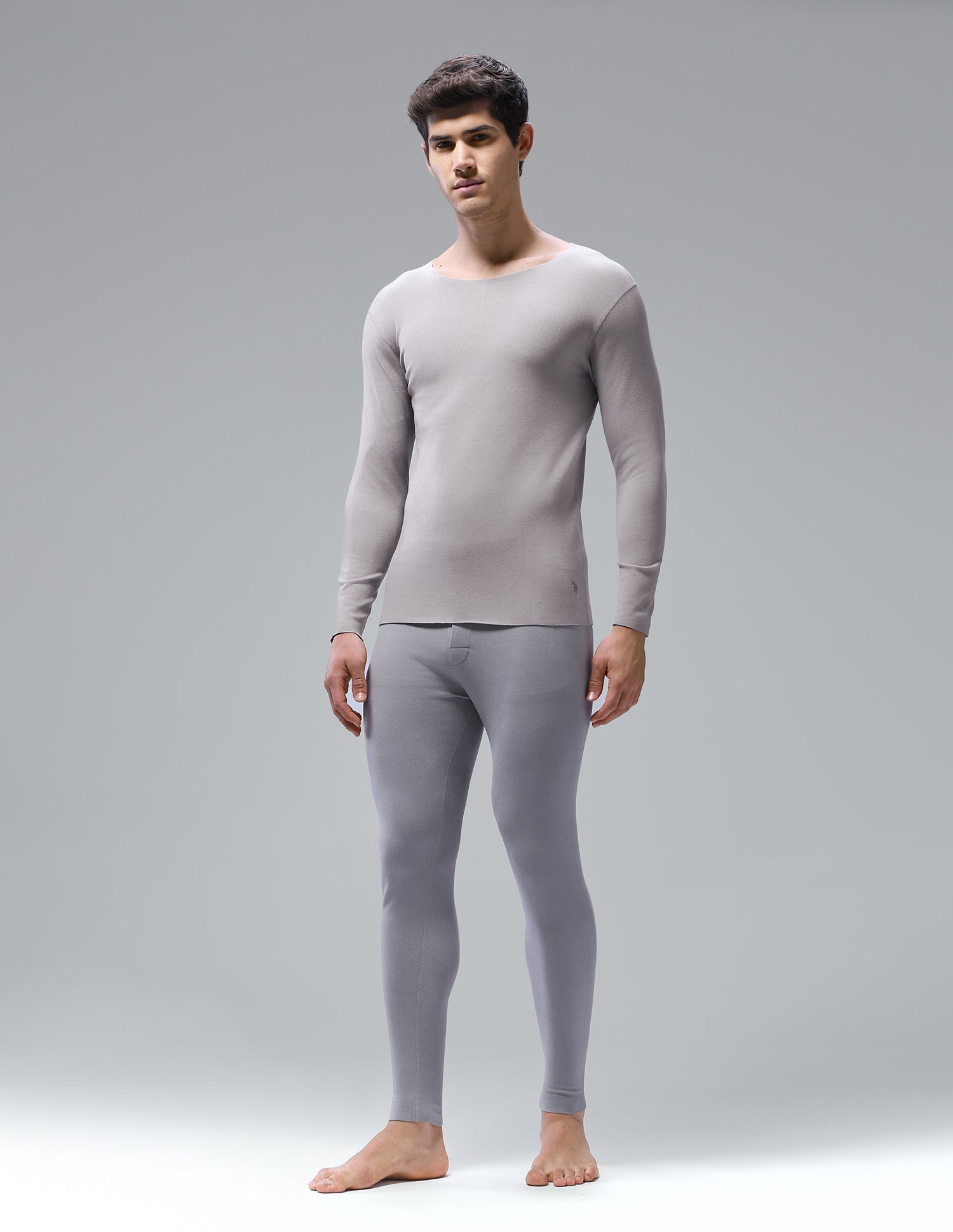 Comfort Fit Solid PH001 Thermal T-Shirt - Pack Of 1 Grey - U.S. Polo Assn. India | Large