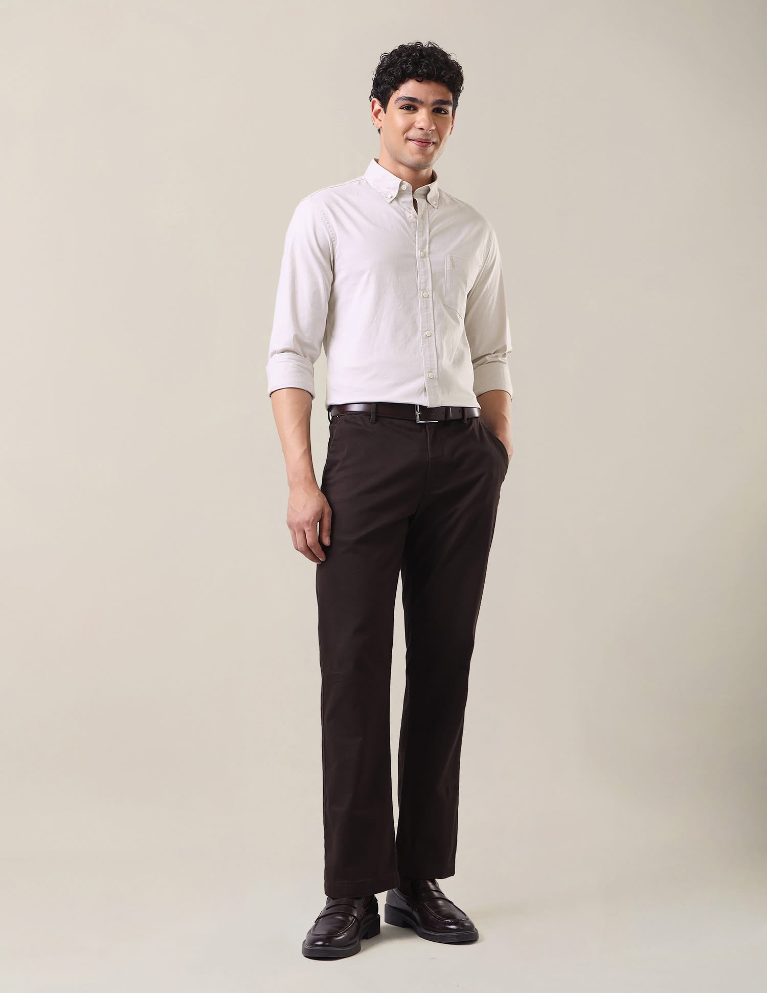 Casa De Campo Regular Fit Shirt Ivory - U.S. Polo Assn. India | Large