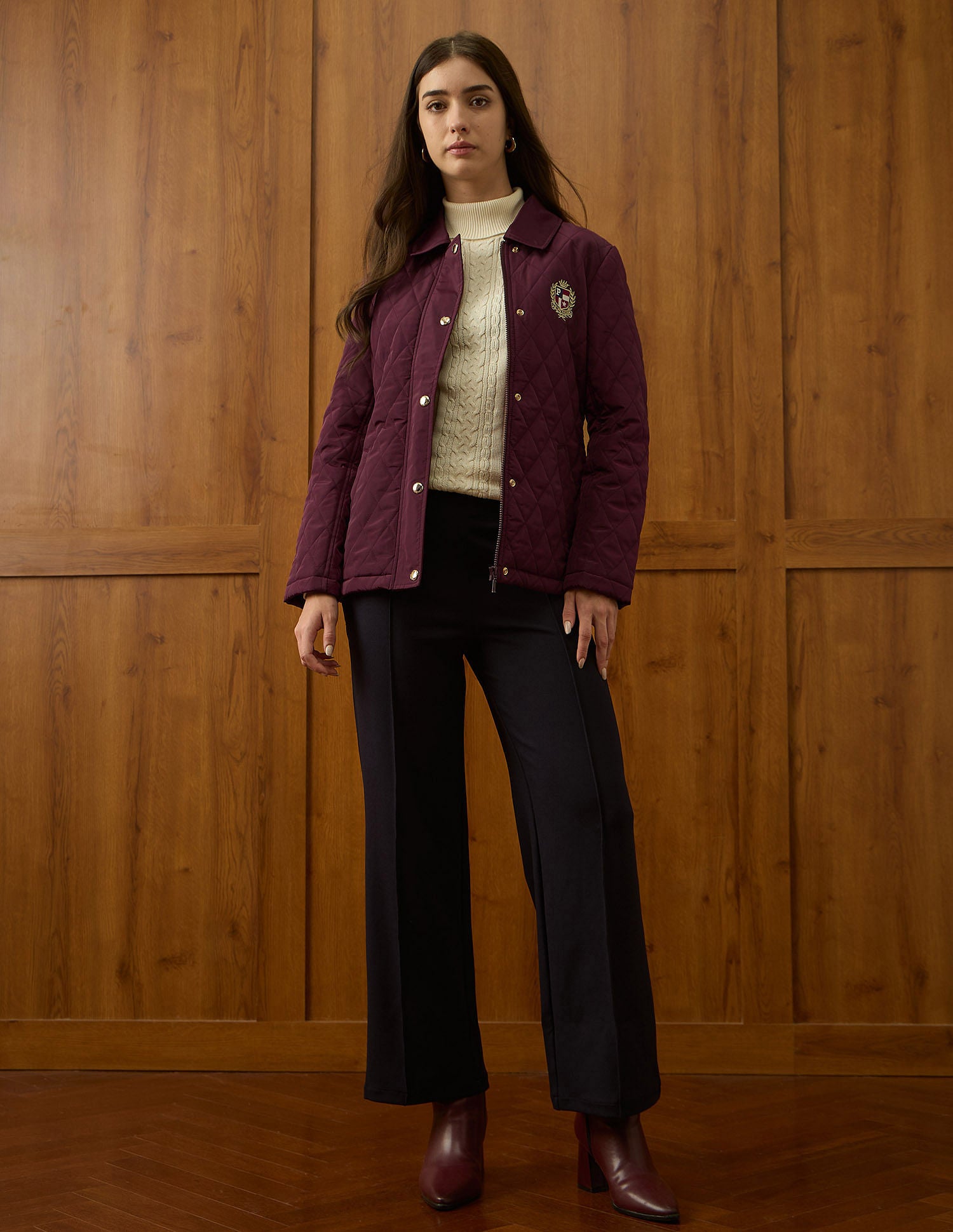 Regular Fit Quilted Jacket Wine - U.S. POLO ASSN. | Large