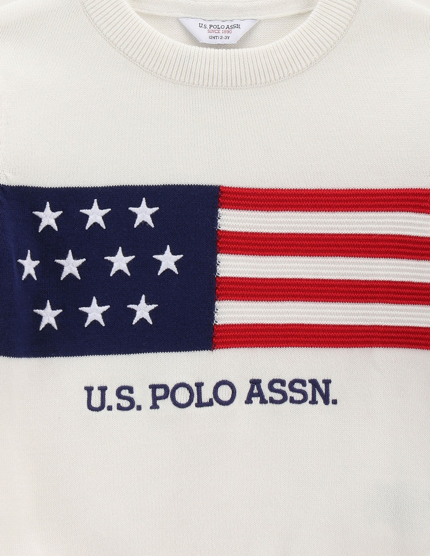 Boys Flag Pattern Sweater White - U.S. POLO ASSN. | Large