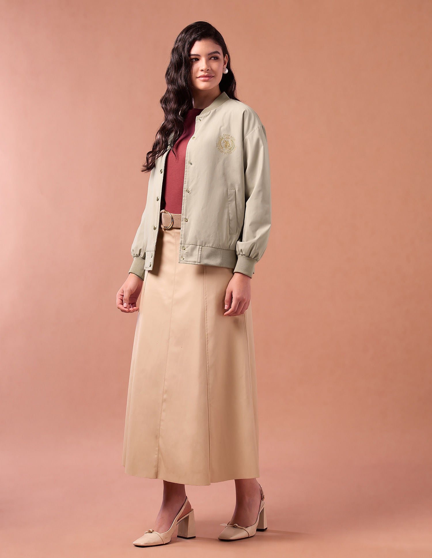 Regular Fit Solid Bomber Jacket Light Green - U.S. POLO ASSN. | Large