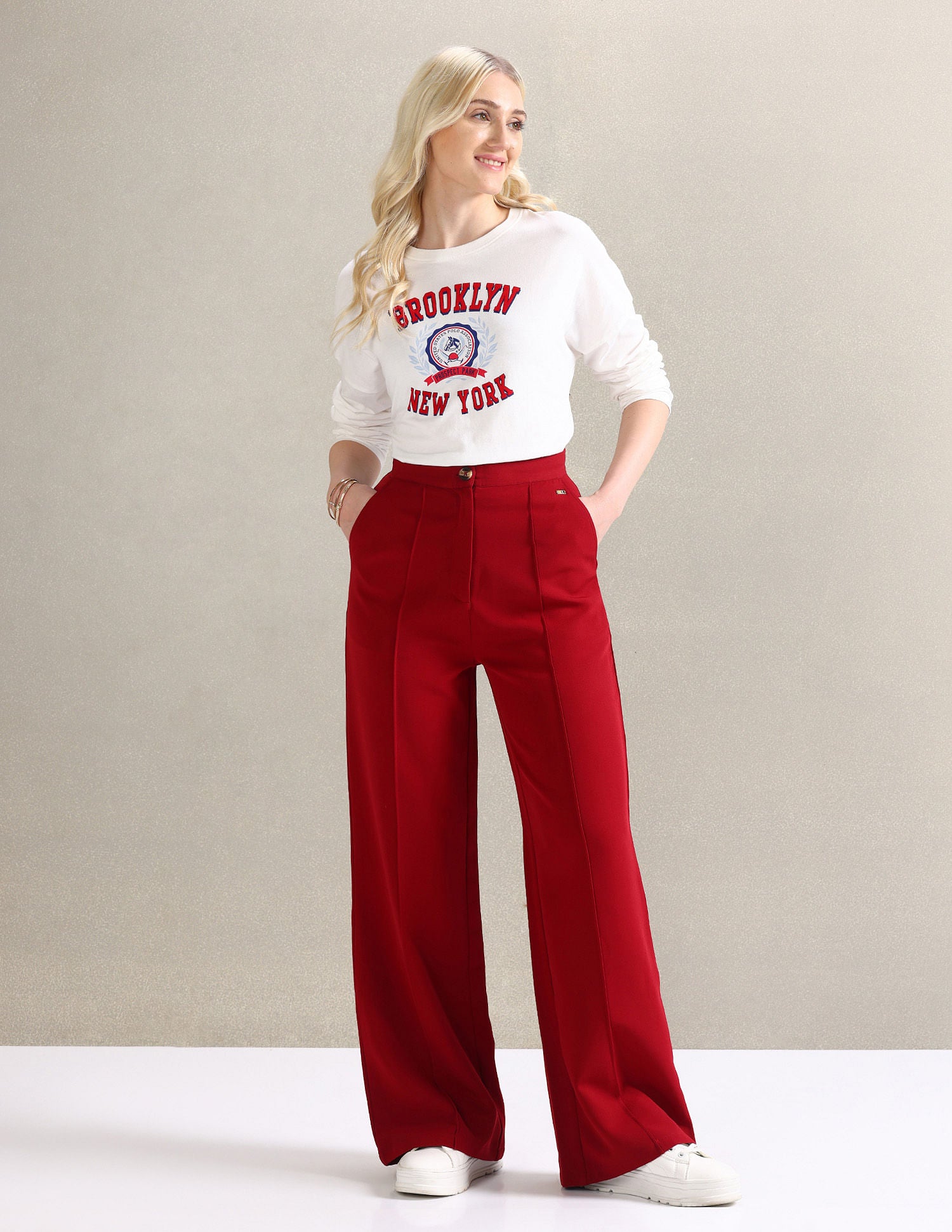 Drop Shoulder Long Sleeve T-Shirt White - U.S. POLO ASSN. | Large