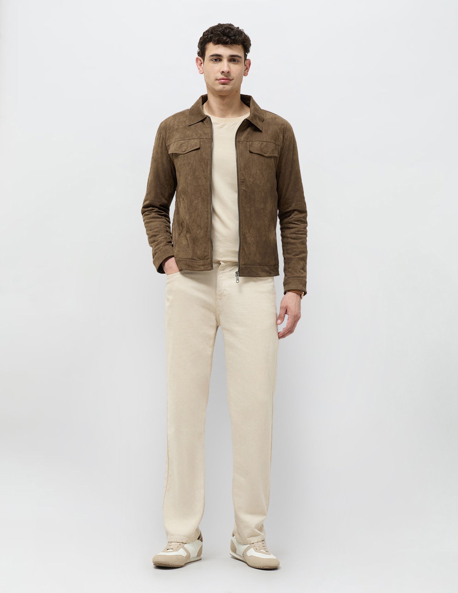 Solid Regular Fit Jacket Brown - U.S. Polo Assn. India | Large