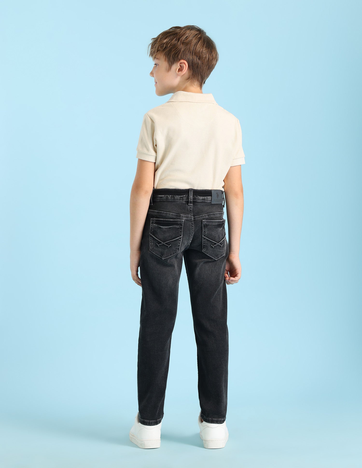 Boys Mid Rise Slim Fit Jeans Black - U.S. POLO ASSN. | Large