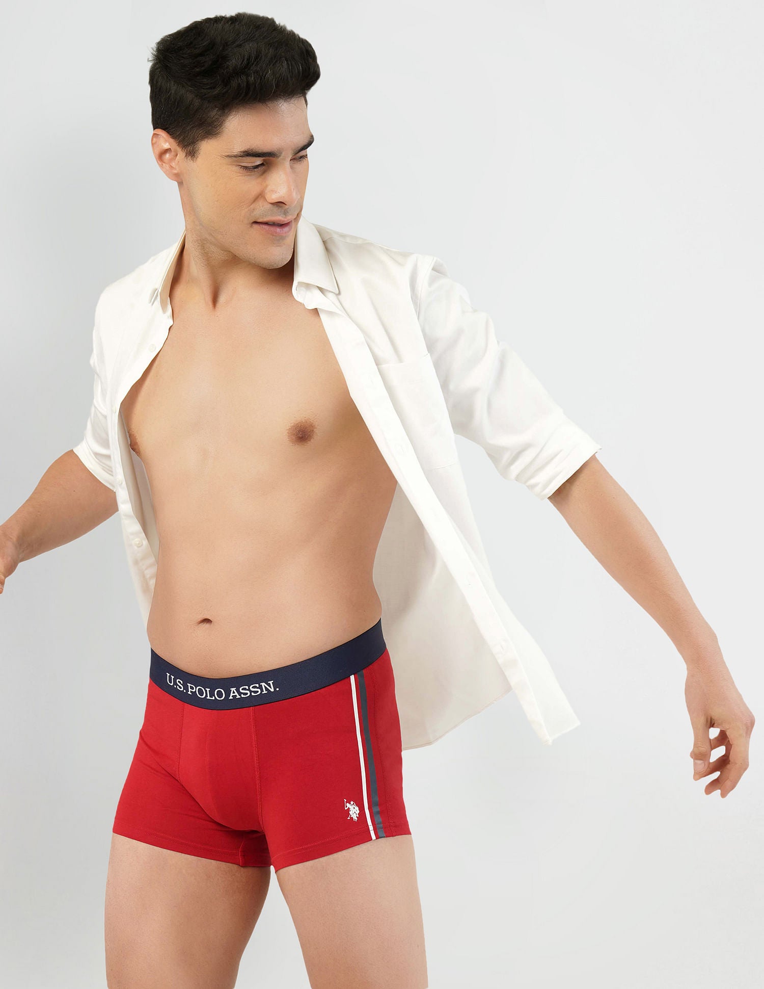 Solid Super Soft ET001 Trunks - Pack Of 2 Red and White - U.S. POLO ASSN. | Large