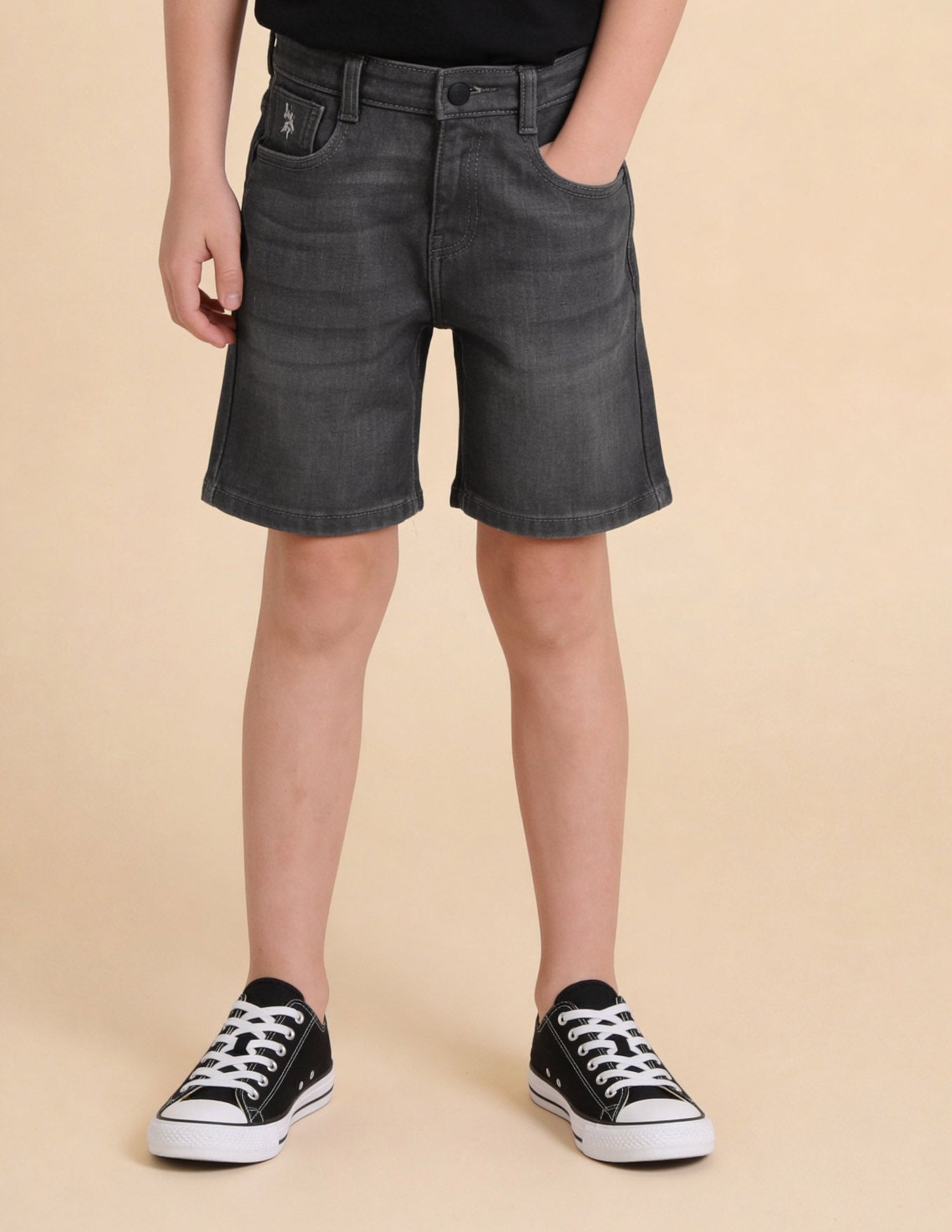 Mid Rise Regular Fit Denim Shorts Grey - U.S. Polo Assn. India | Large