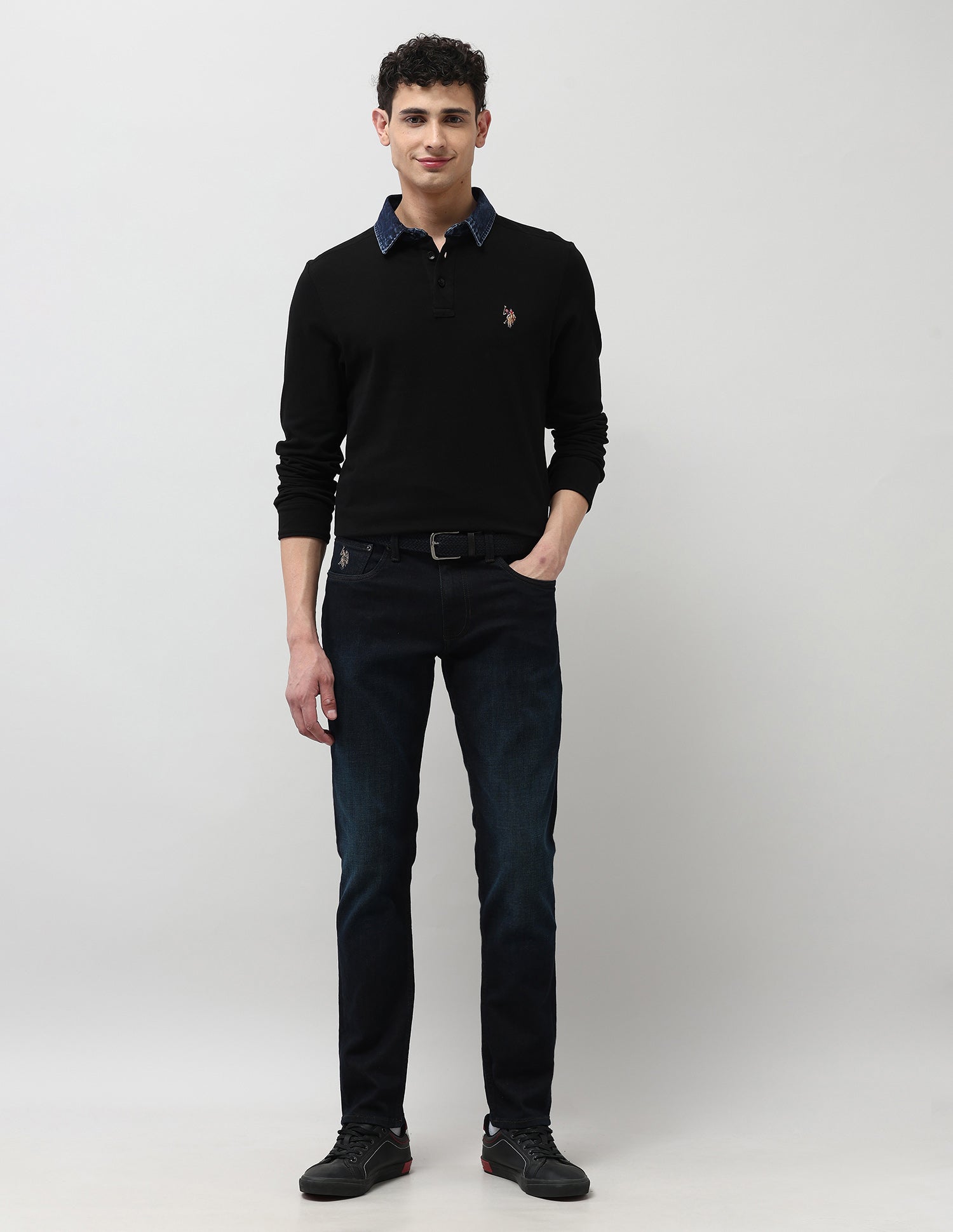 Solid Muscle Fit Polo Shirt Black - U.S. POLO ASSN. | Large