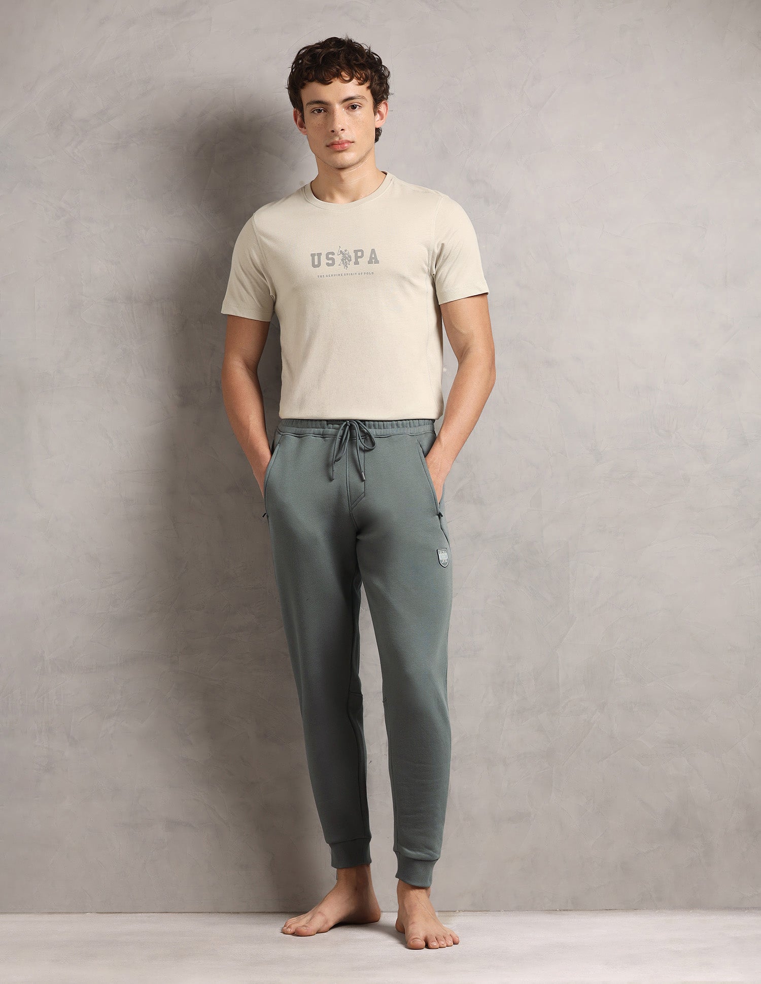 Comfort Fit  Cotton OJ008-PL  Lounge Joggers - Pack Of 1 Grey - U.S. Polo Assn. India | Large