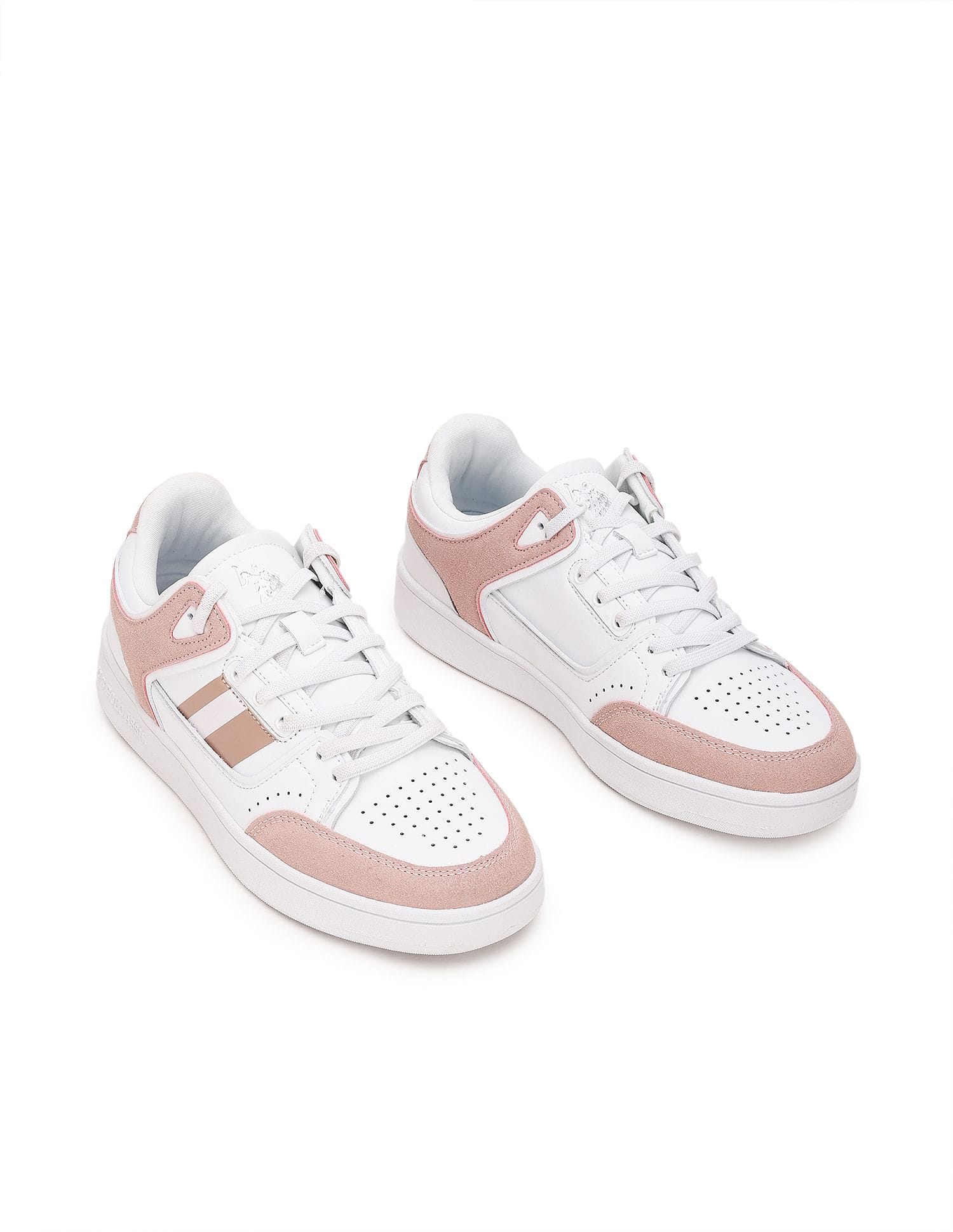 Colour Block Adalyn Sneakers White and Light Pink - U.S. Polo Assn. India | Large