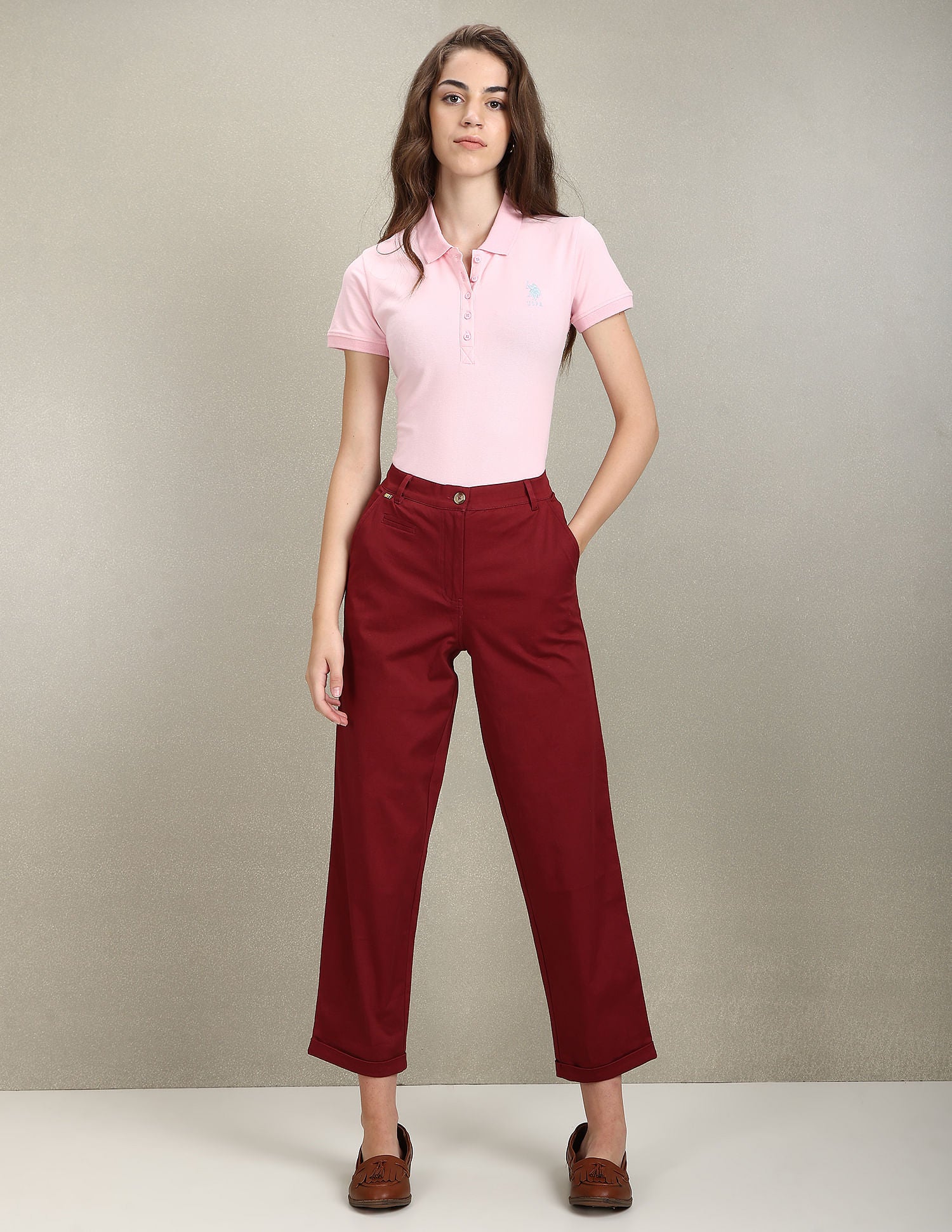 Solid Slim Polo Shirt Light Pink - U.S. POLO ASSN. | Large