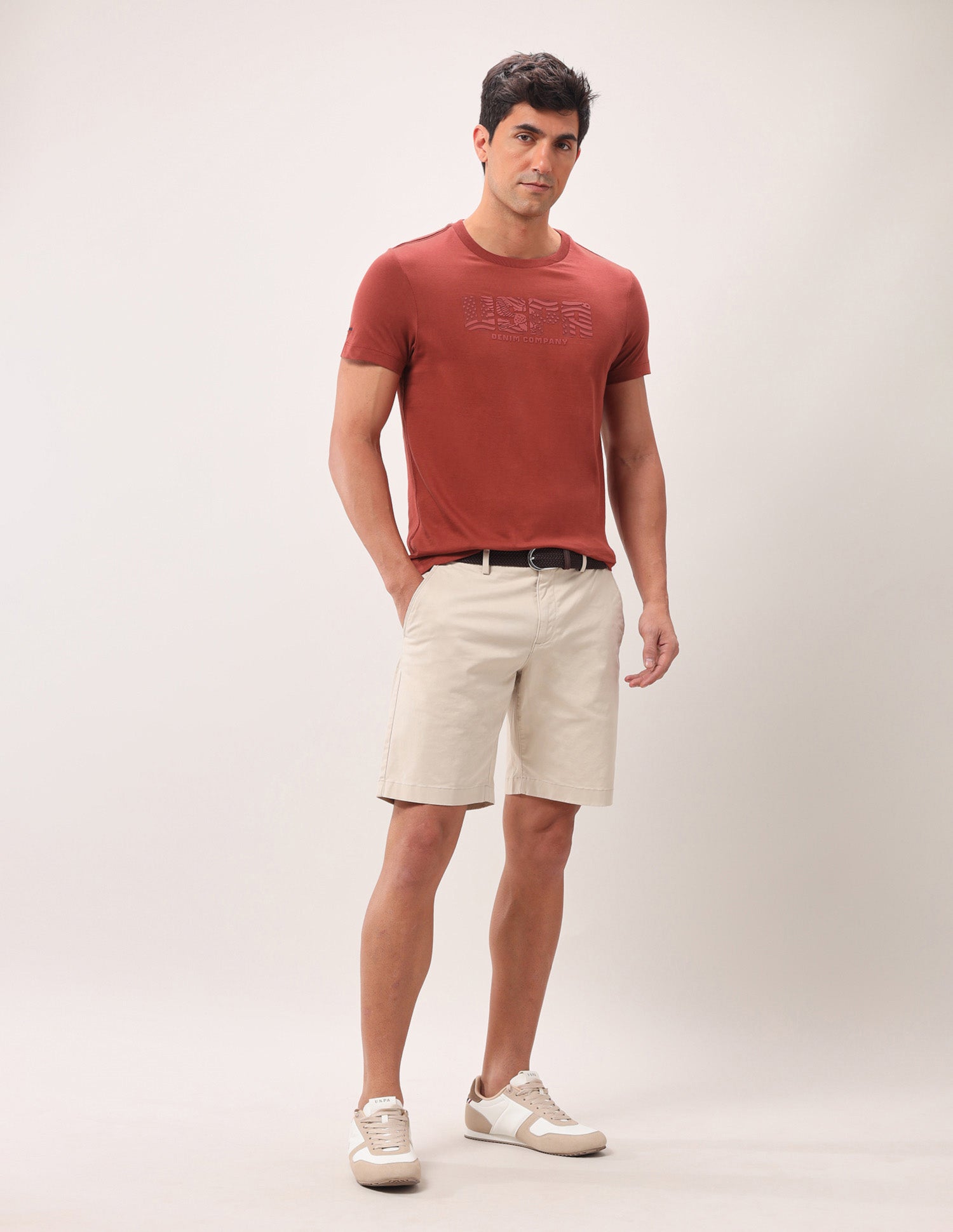 Brand Printed Muscle Fit T-Shirt Rust - U.S. Polo Assn. India | Large