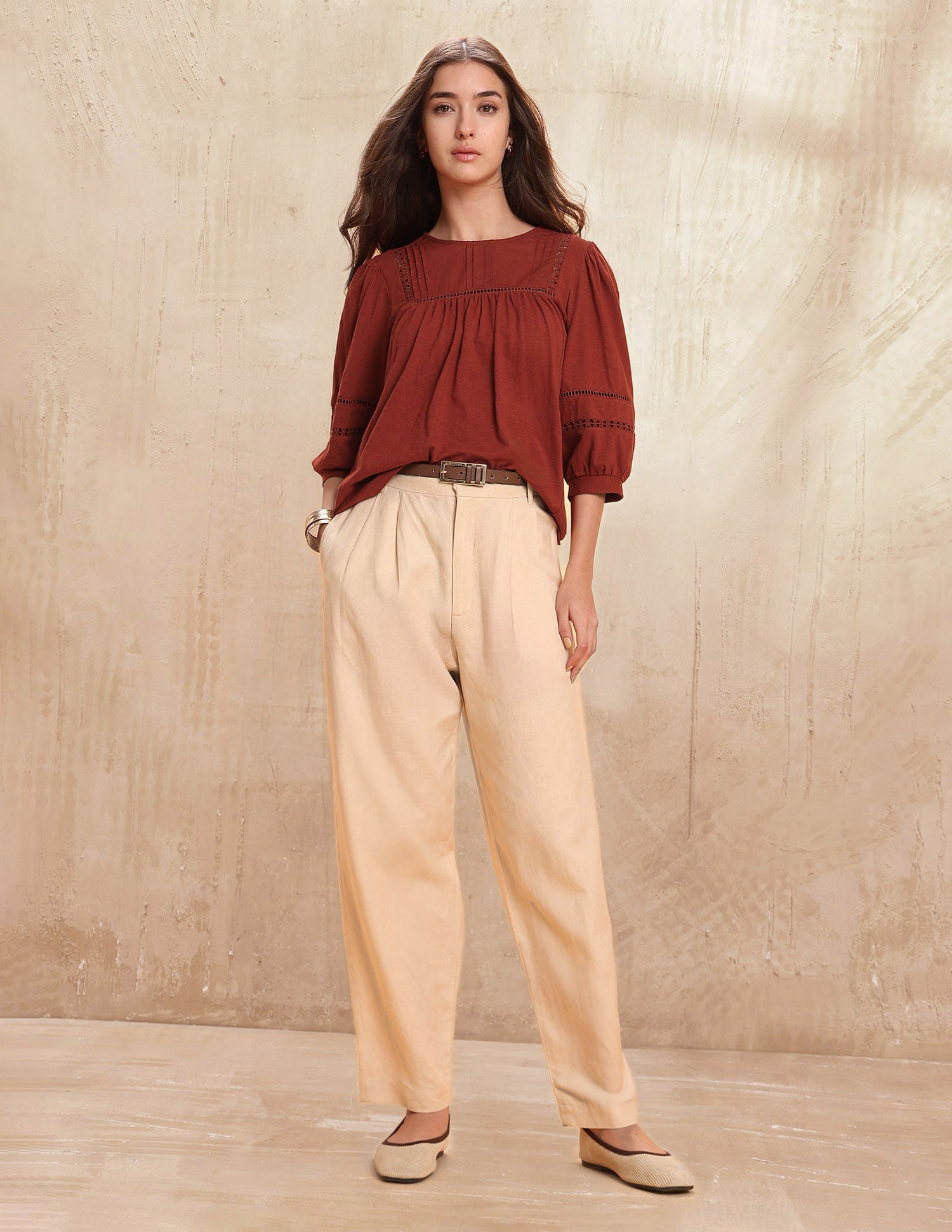 Lace Detailed Top Red - U.S. POLO ASSN. | Large